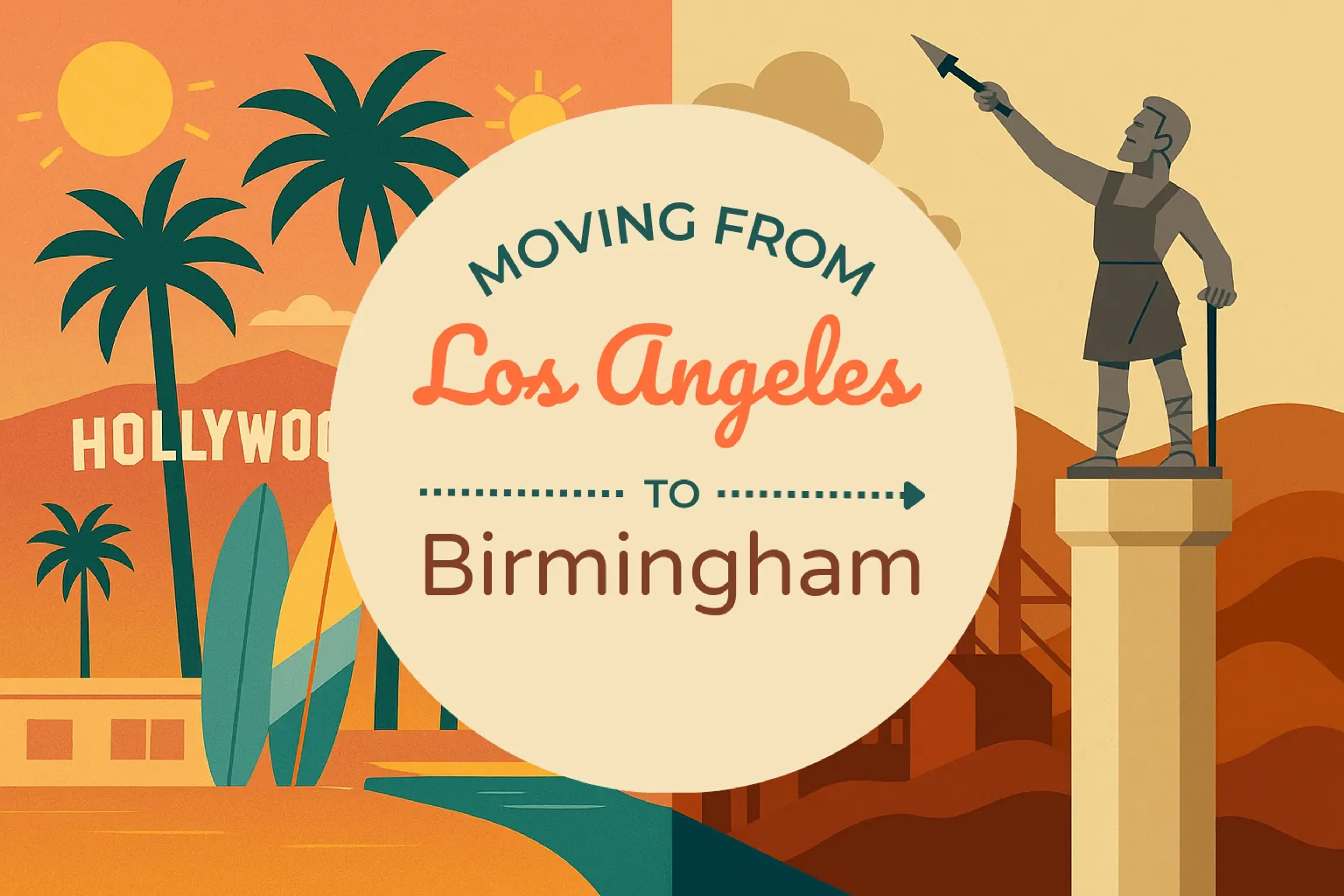 Side-by-side comparison of Los Angeles to Birmingham moving companies