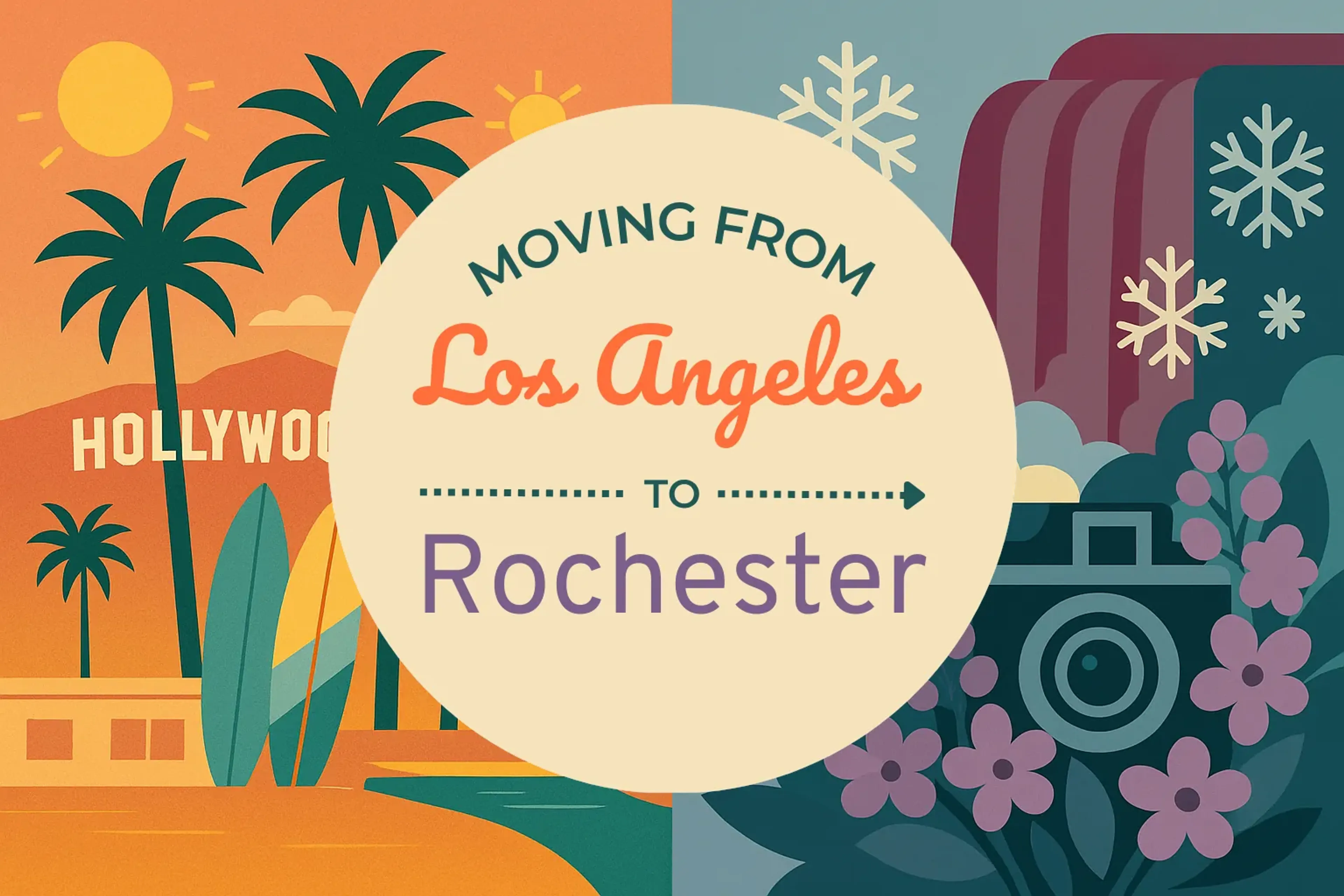 Side-by-side comparison of Los Angeles to Rochester moving companies