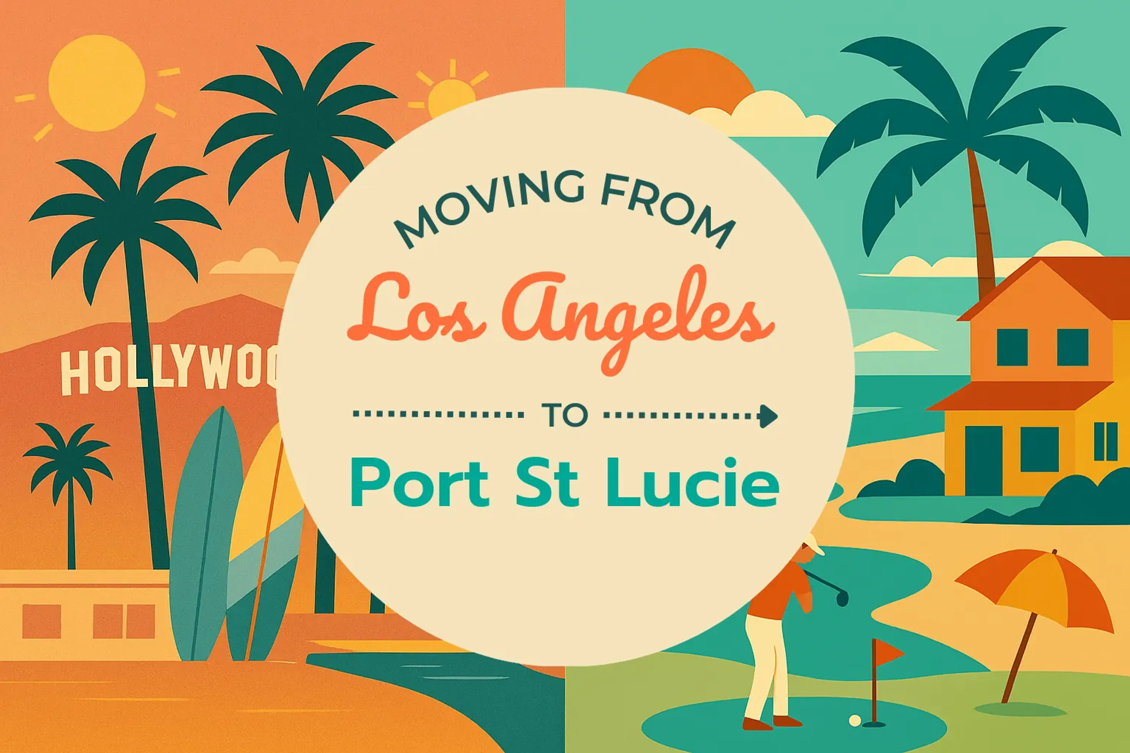 Side-by-side comparison of Los Angeles to Port St. Lucie moving companies