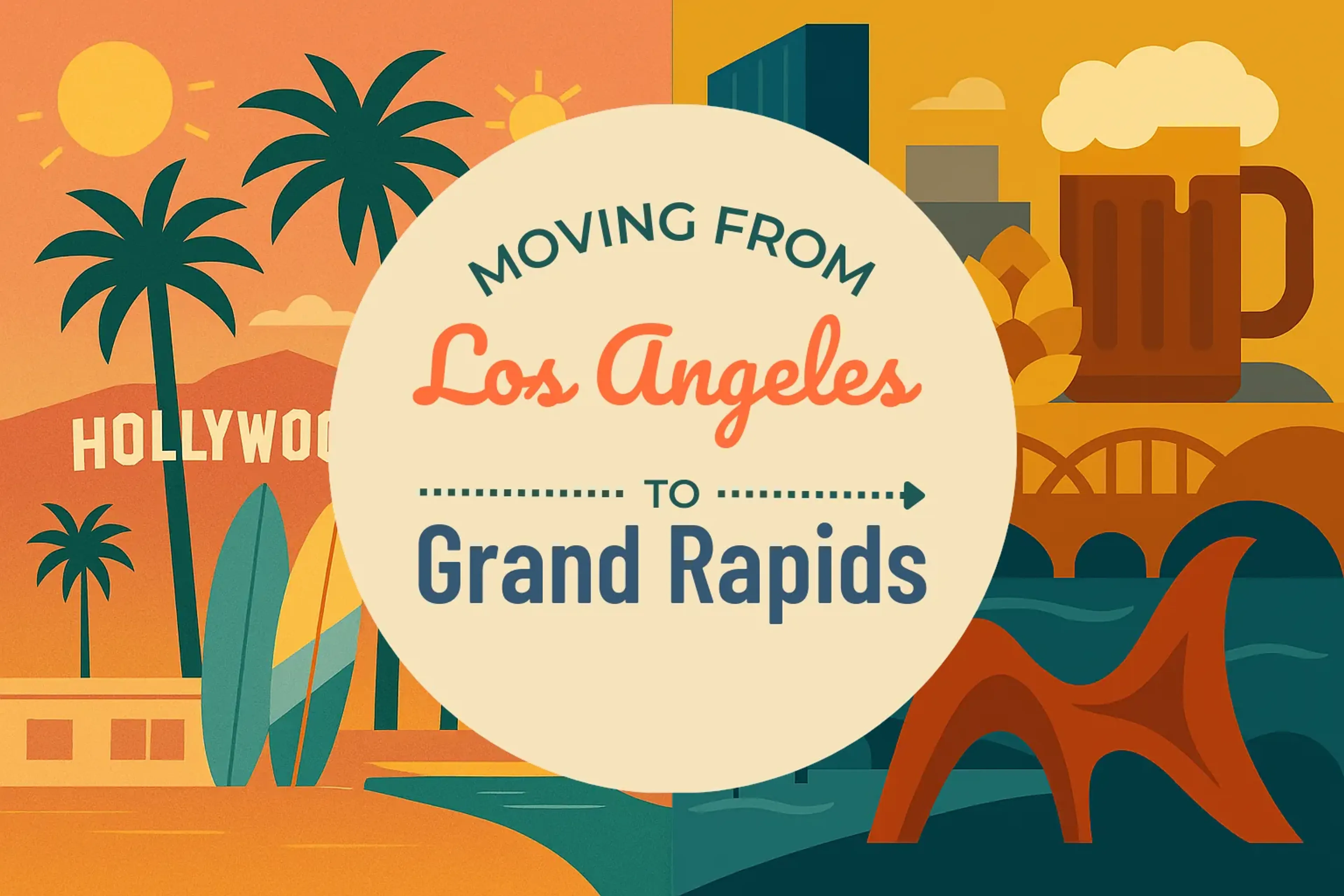Side-by-side comparison of Los Angeles to Grand Rapids moving companies