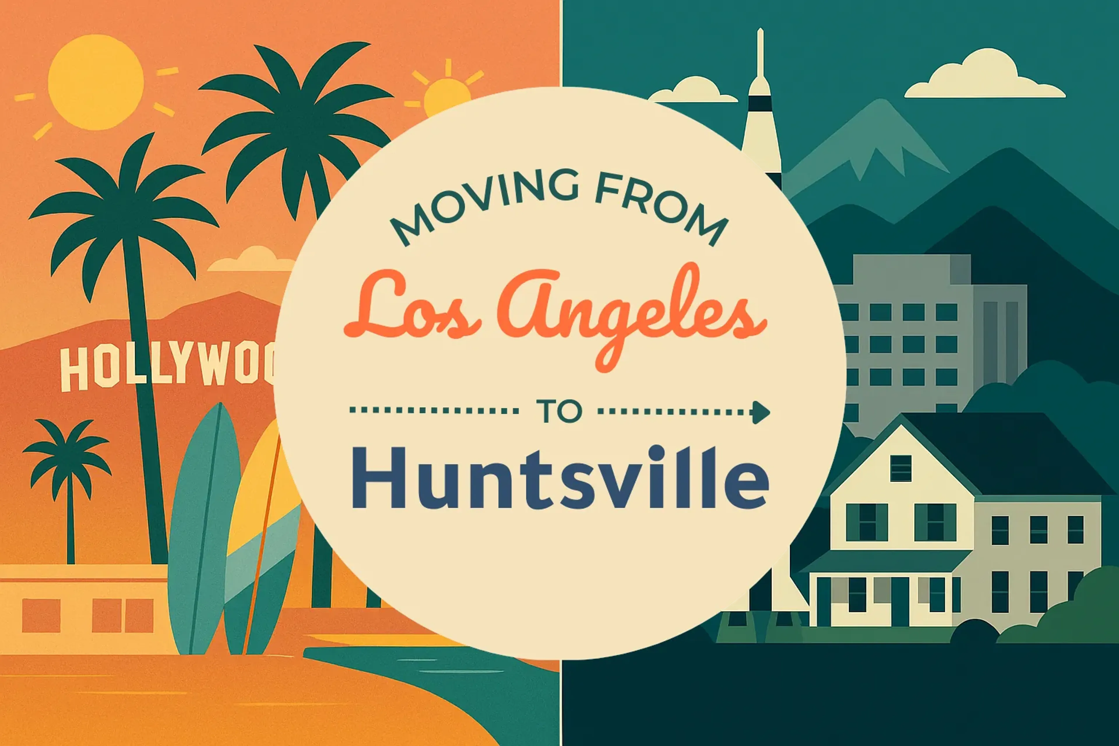 Side-by-side comparison of Los Angeles to Huntsville moving companies