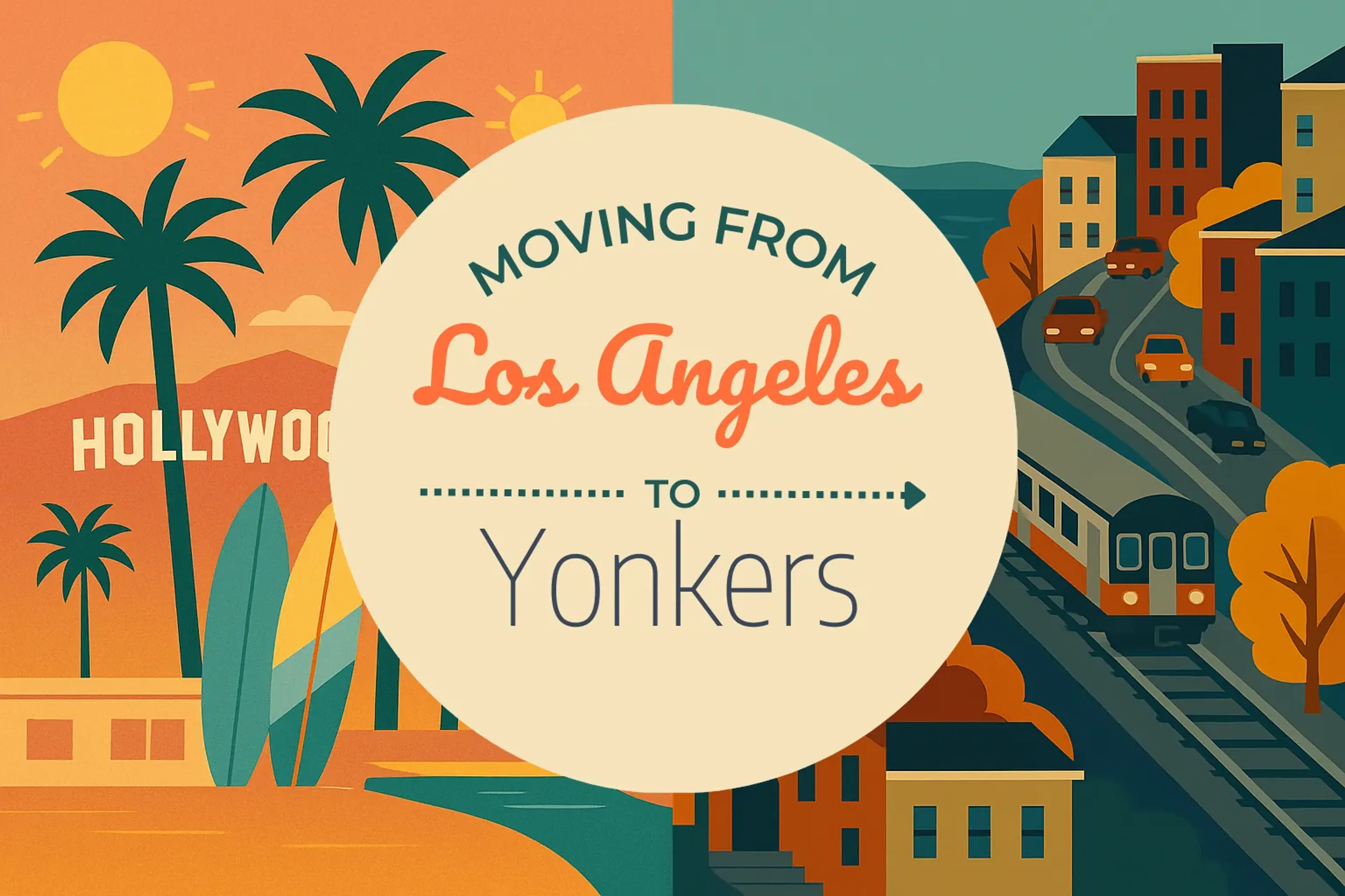 Side-by-side comparison of Los Angeles to Yonkers moving companies
