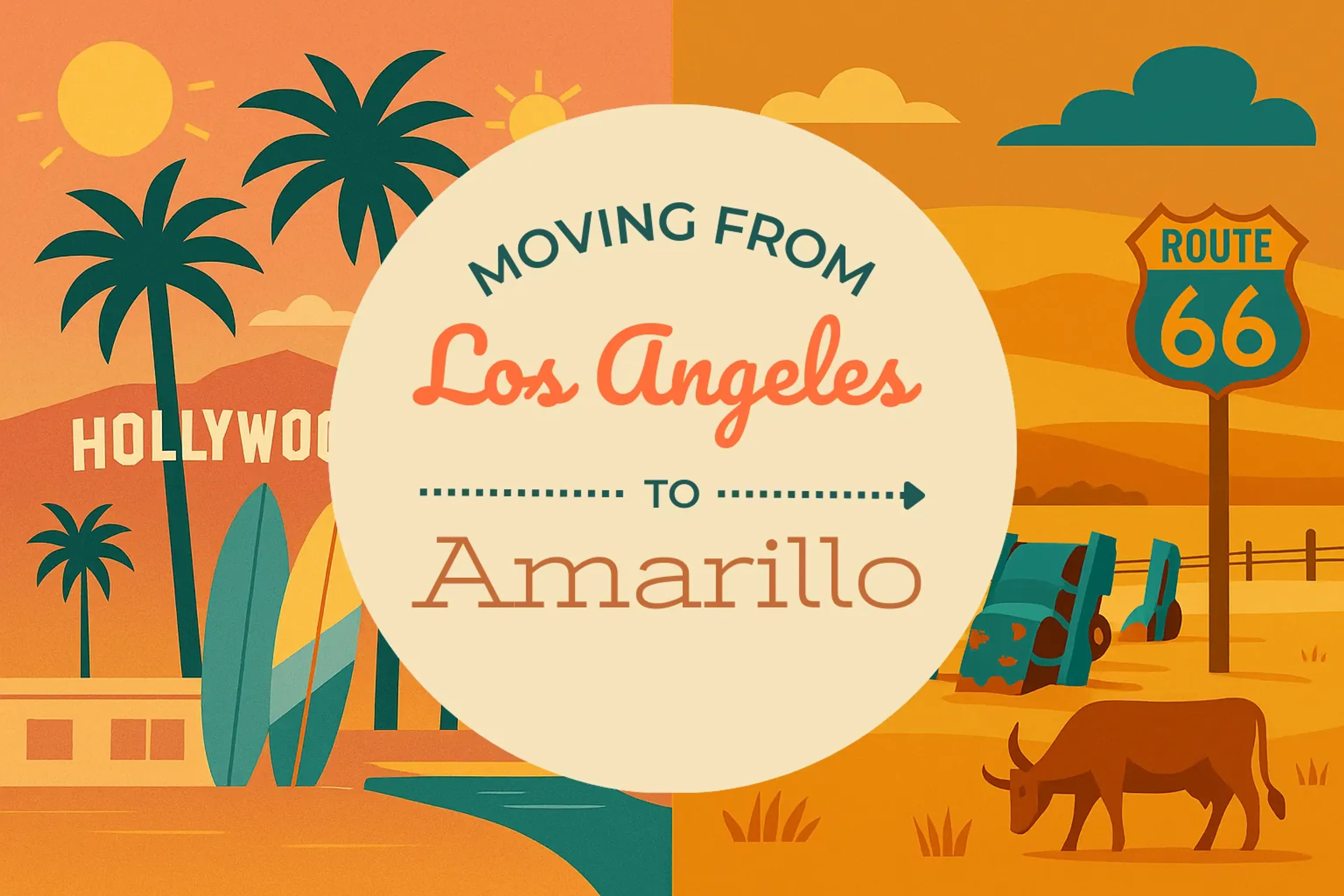 Side-by-side comparison of Los Angeles to Amarillo moving companies