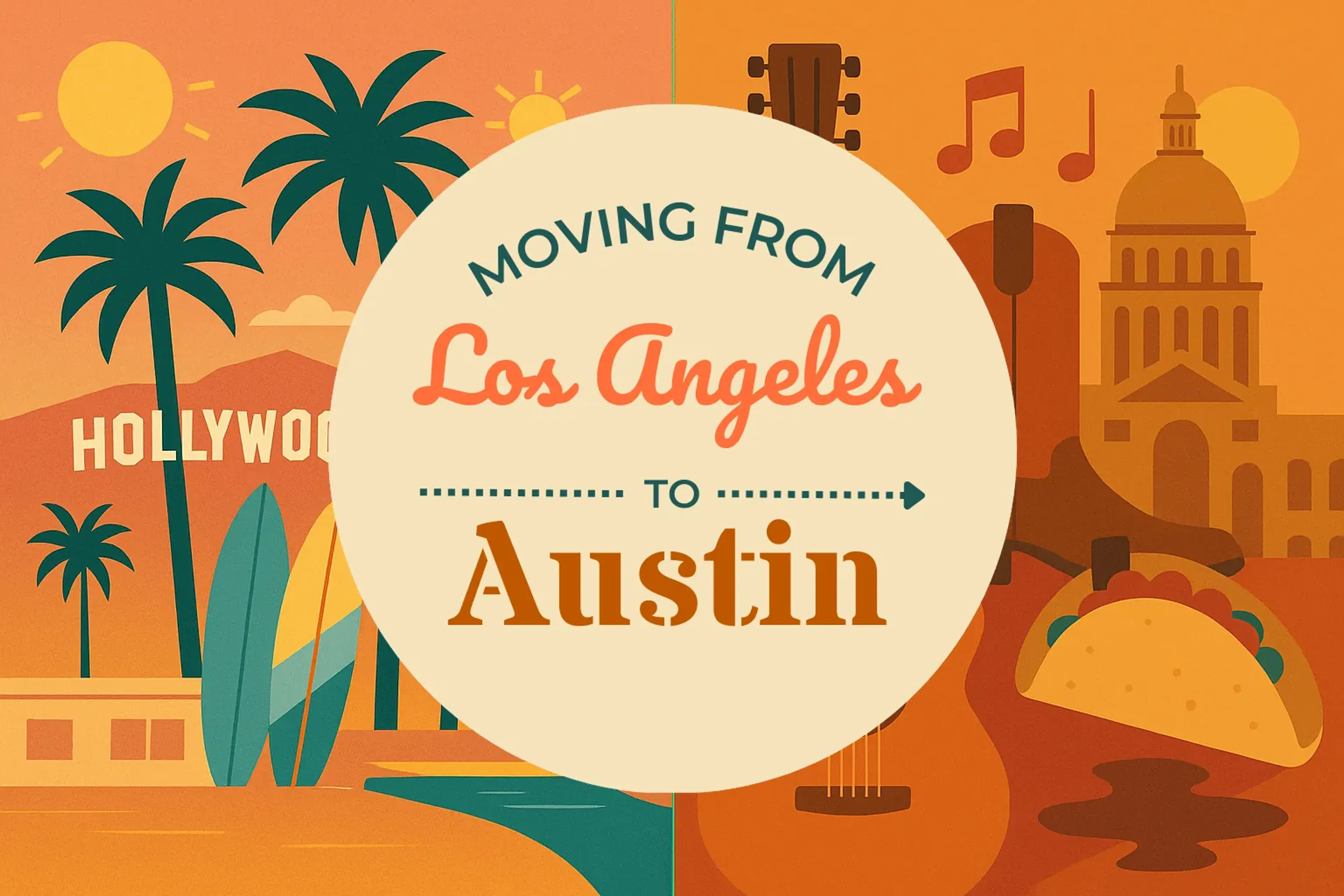 Side-by-side comparison of Los Angeles to Austin moving companies