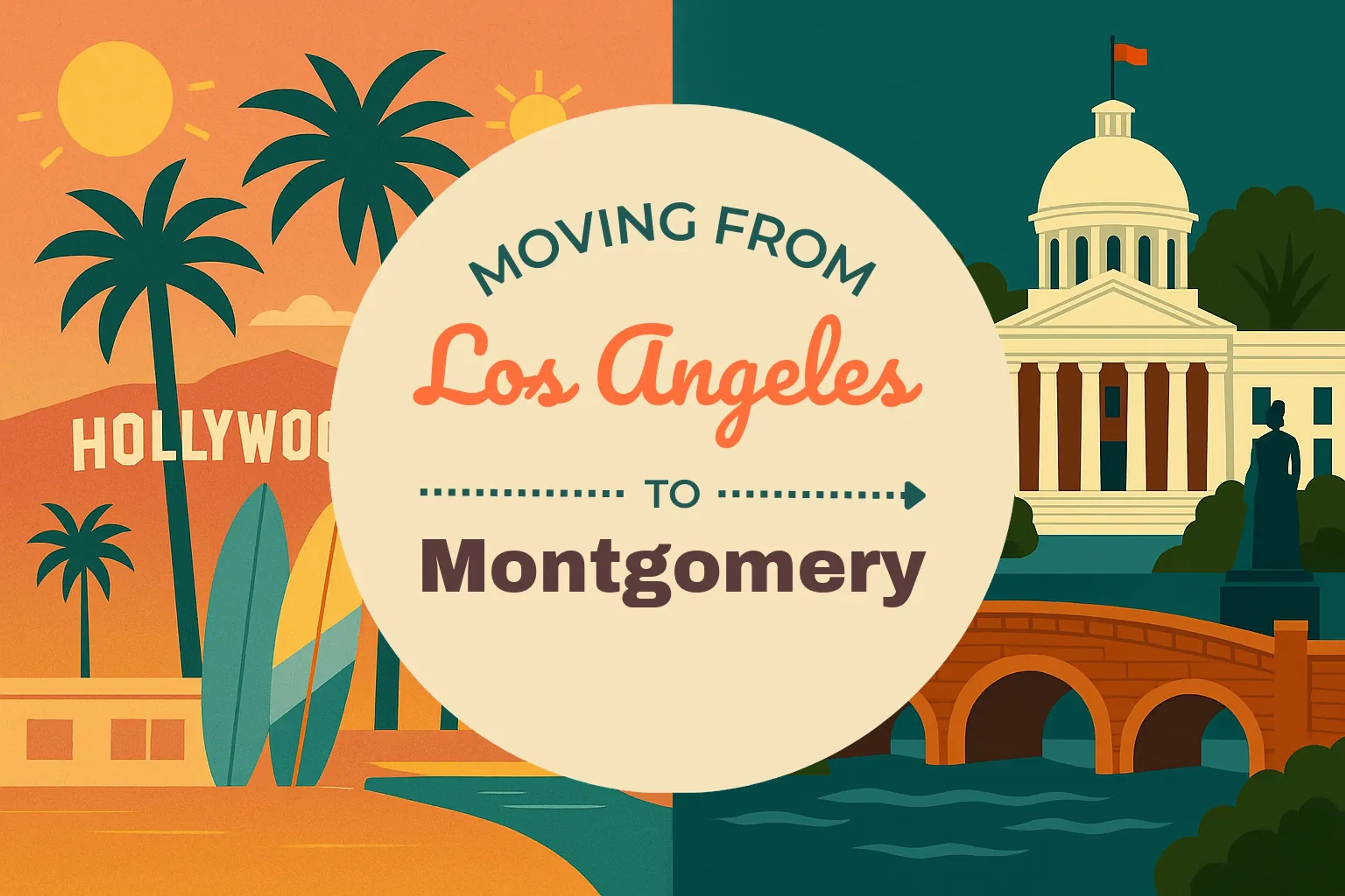 Side-by-side comparison of Los Angeles to Montgomery moving companies