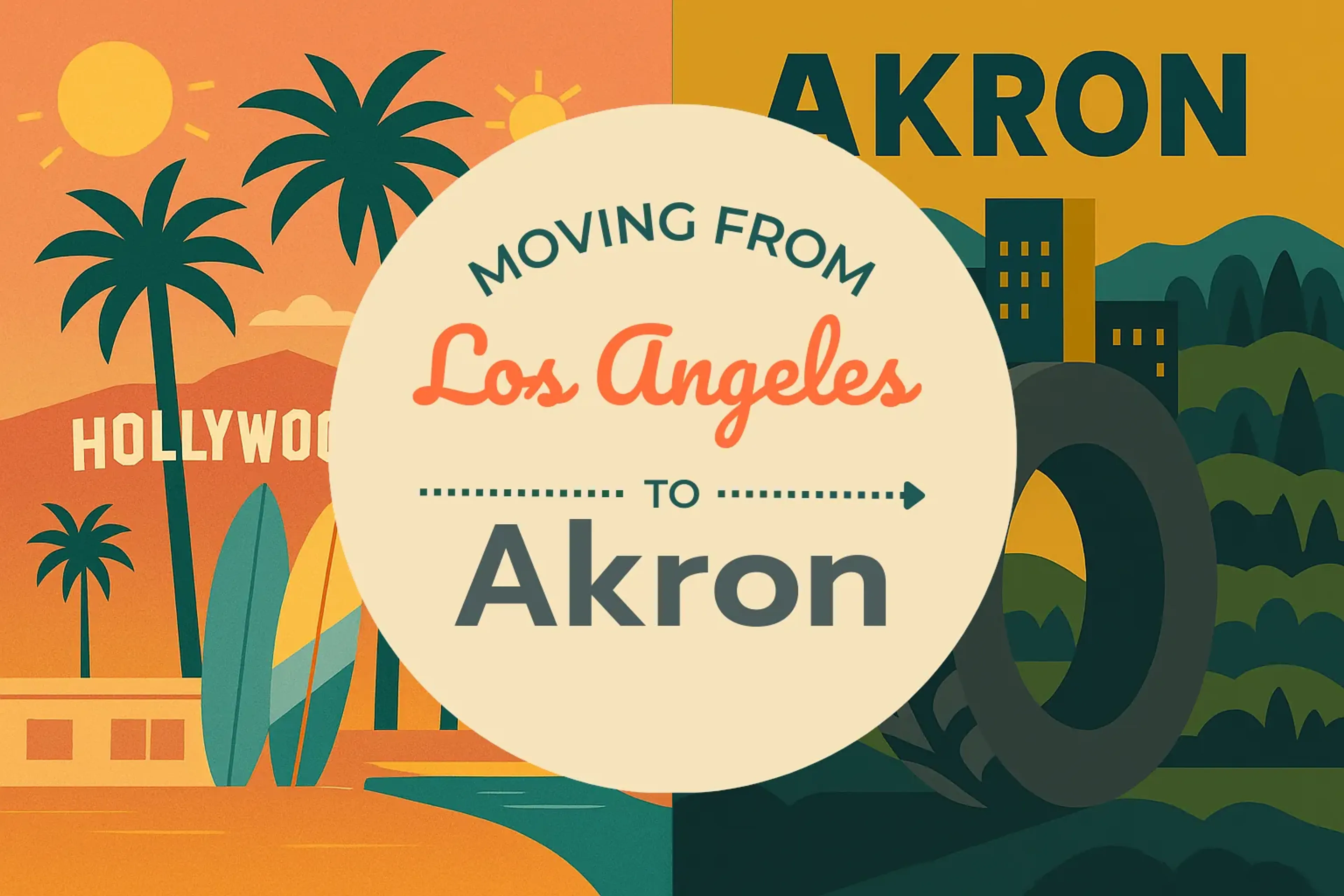 Side-by-side comparison of Los Angeles to Akron moving companies