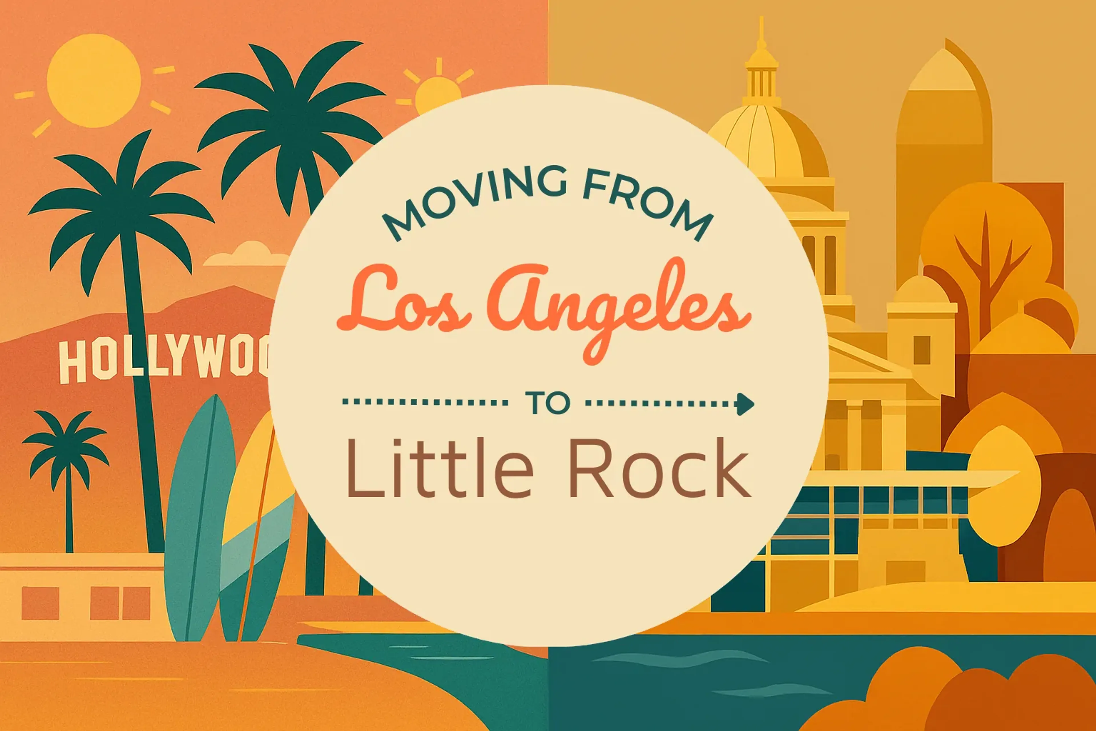 Side-by-side comparison of Los Angeles to Little Rock moving companies