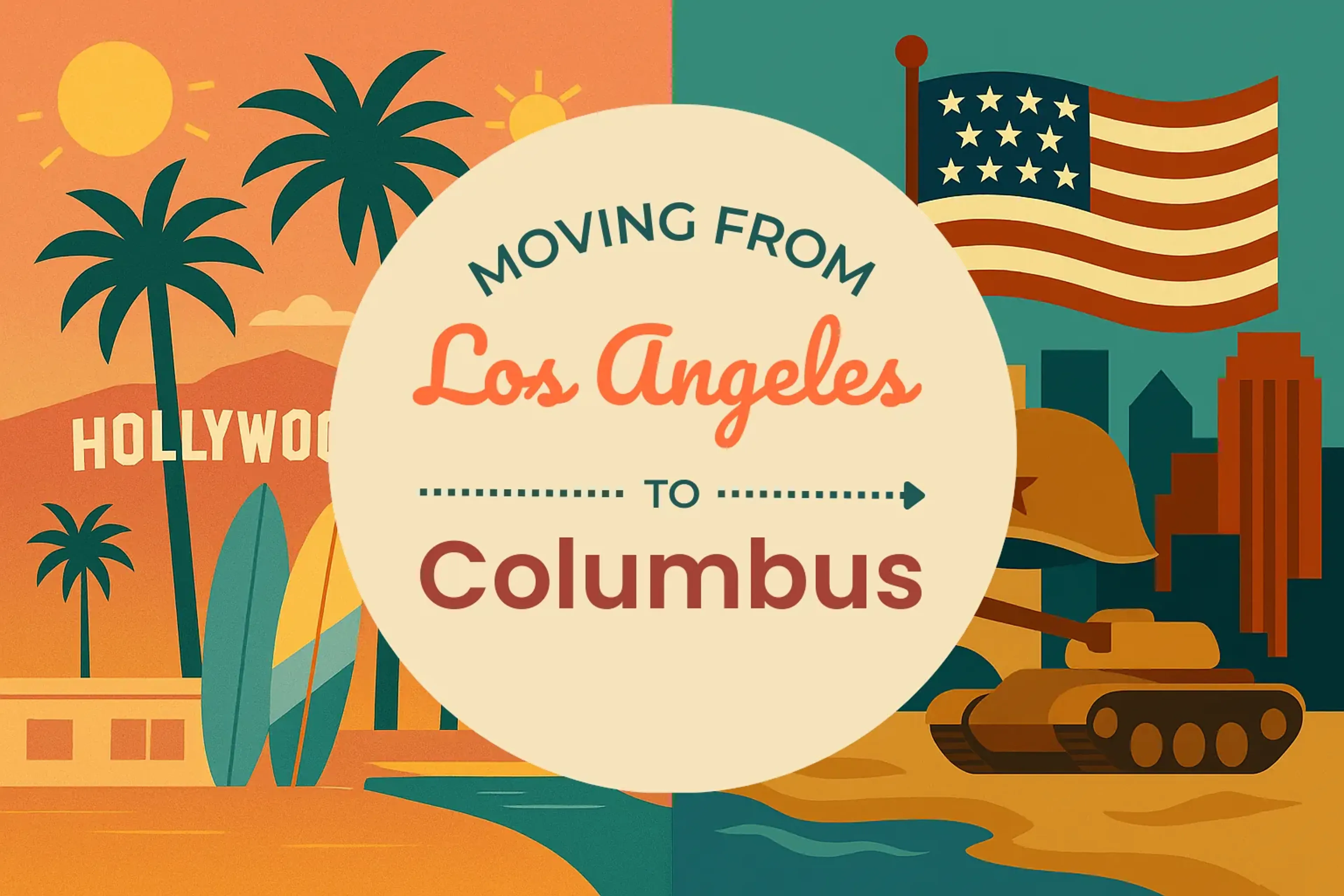 Side-by-side comparison of Los Angeles to Columbus moving companies