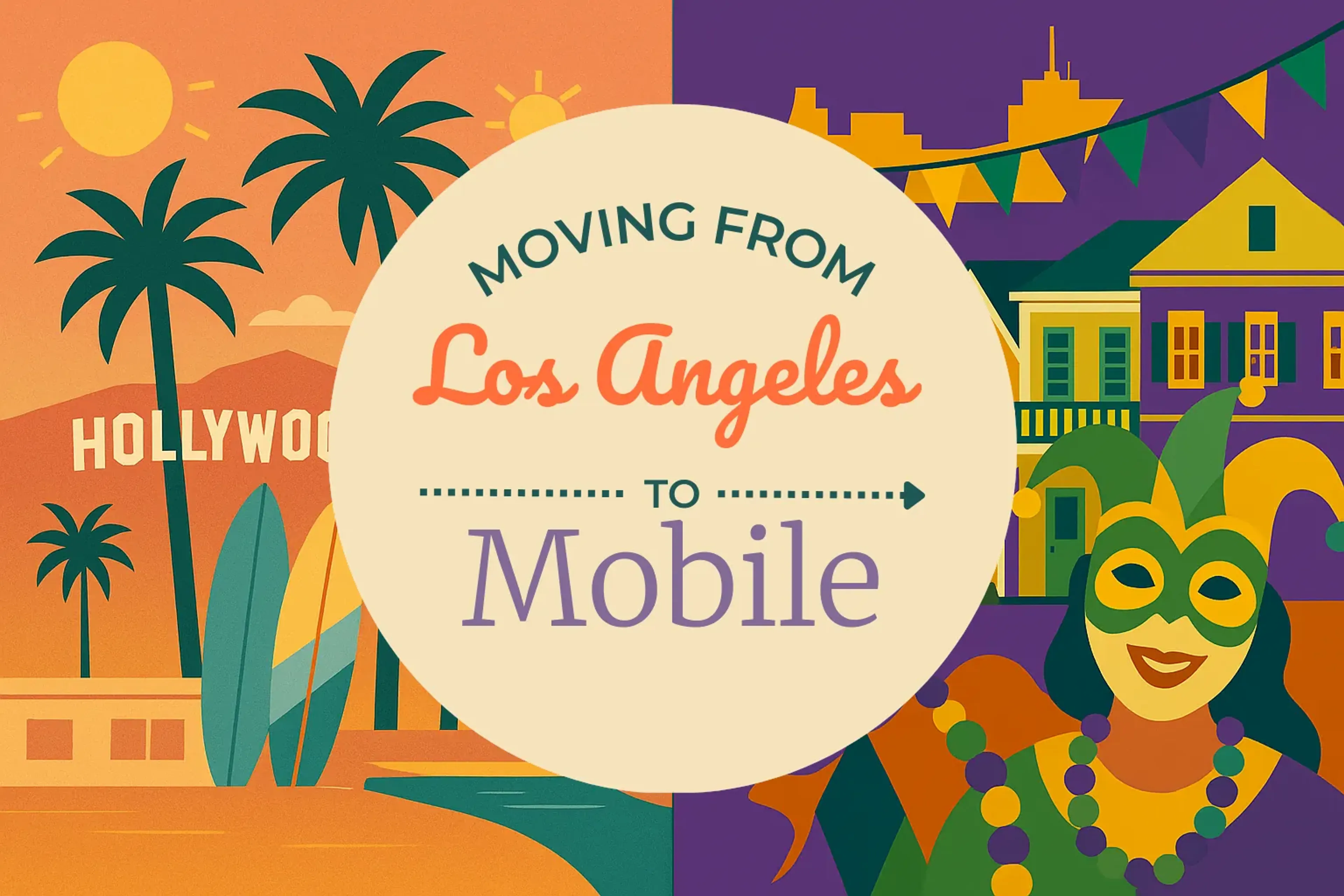 Side-by-side comparison of Los Angeles to Mobile moving companies