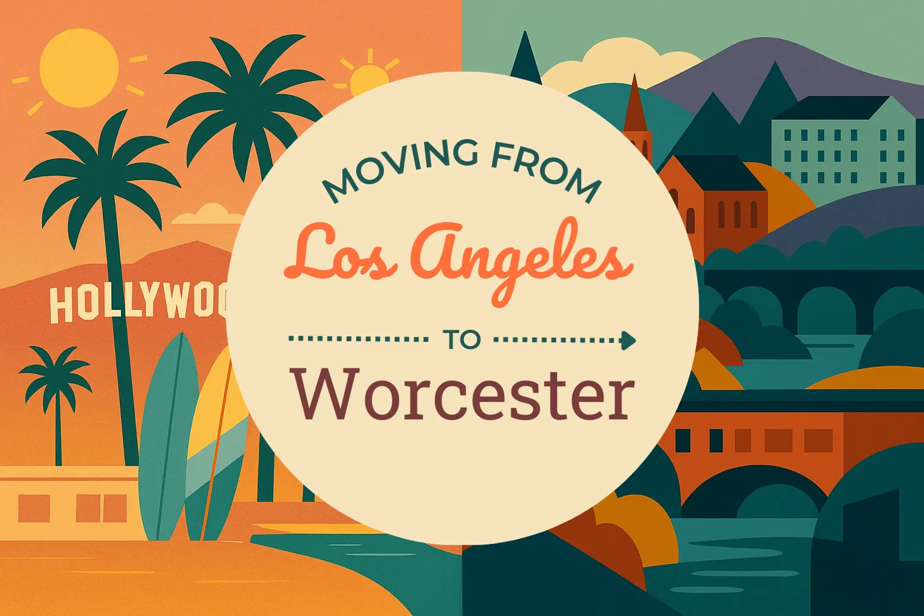 Side-by-side comparison of Los Angeles to Worcester moving companies