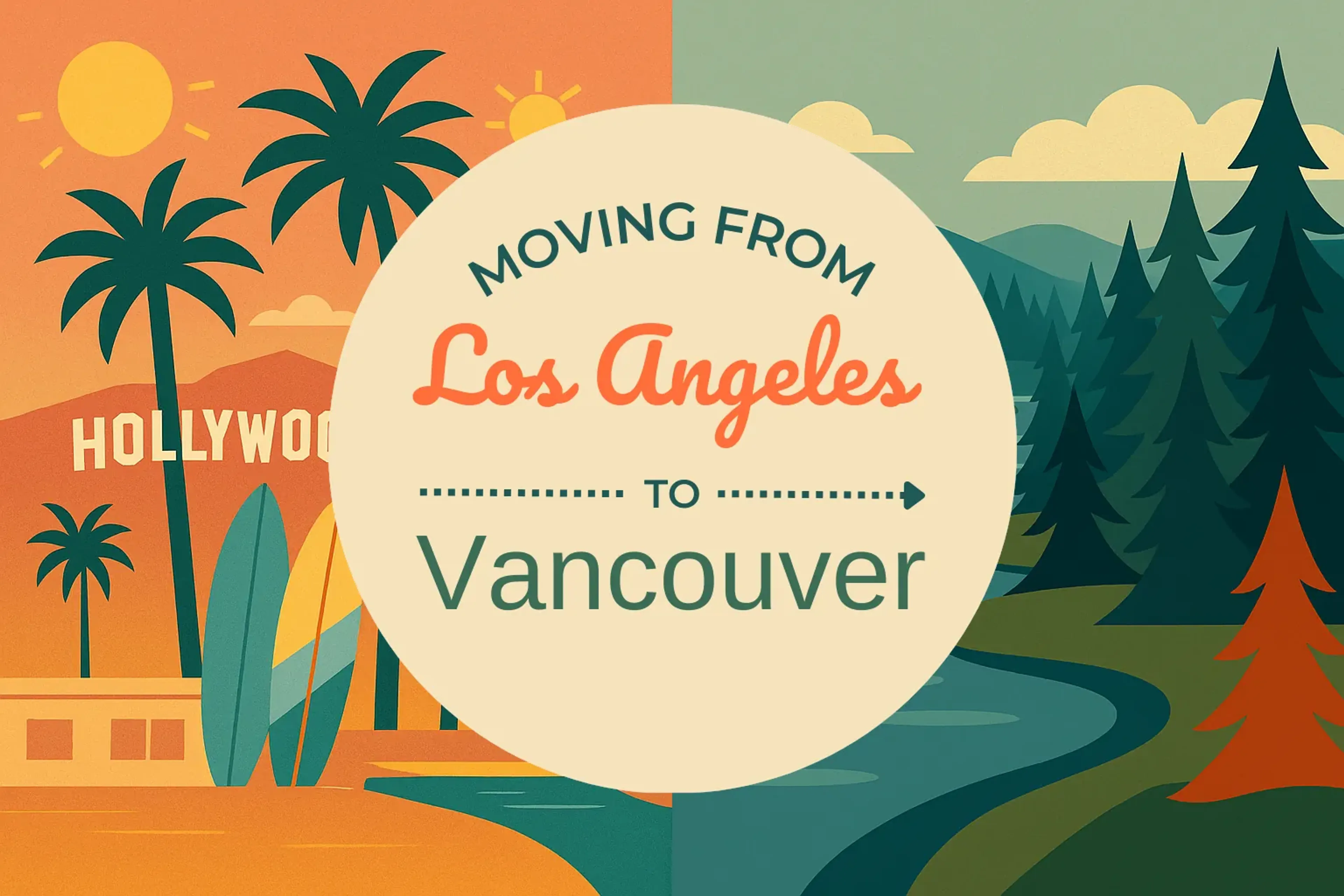 Side-by-side comparison of Los Angeles to Vancouver moving companies