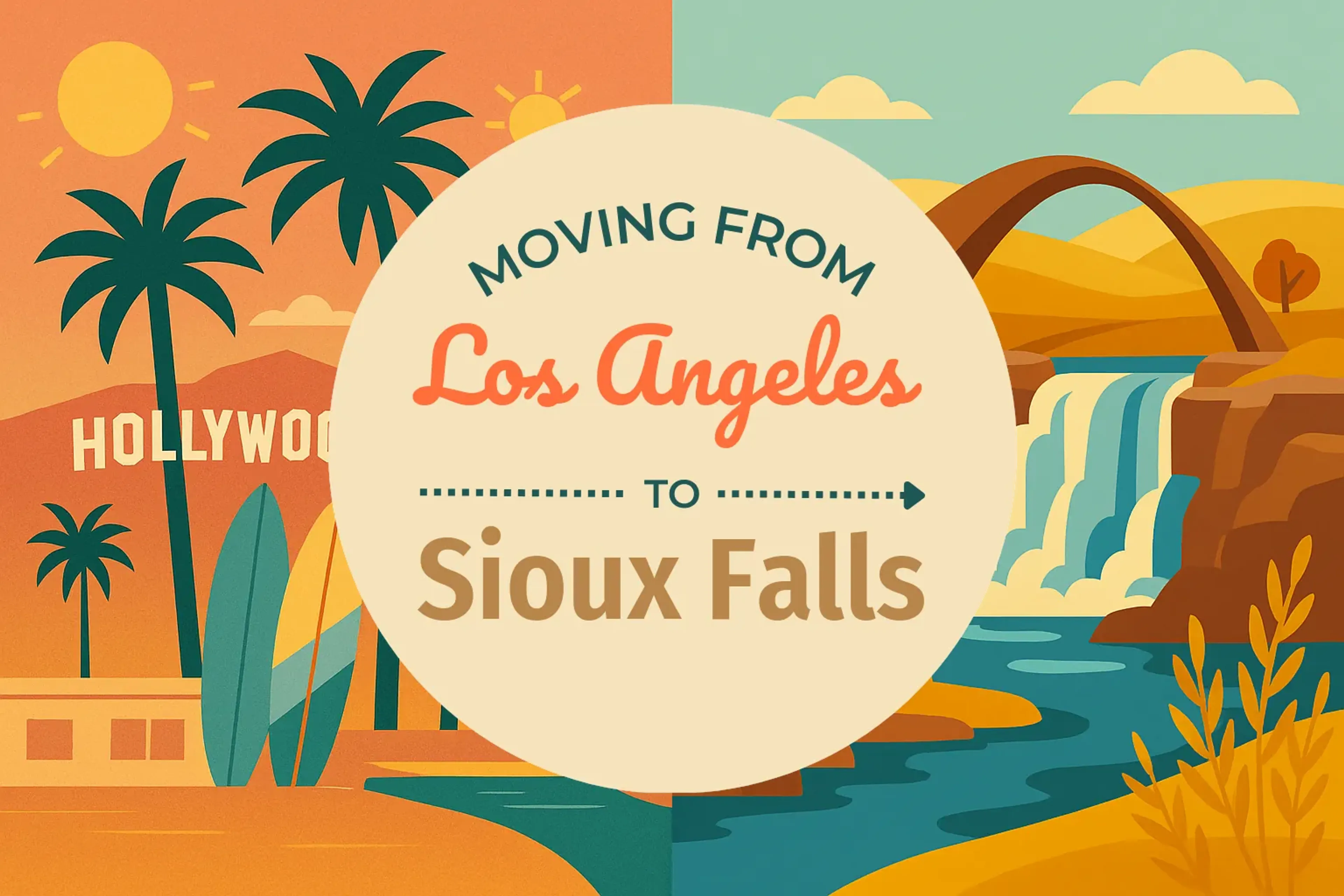 Side-by-side comparison of Los Angeles to Sioux Falls moving companies
