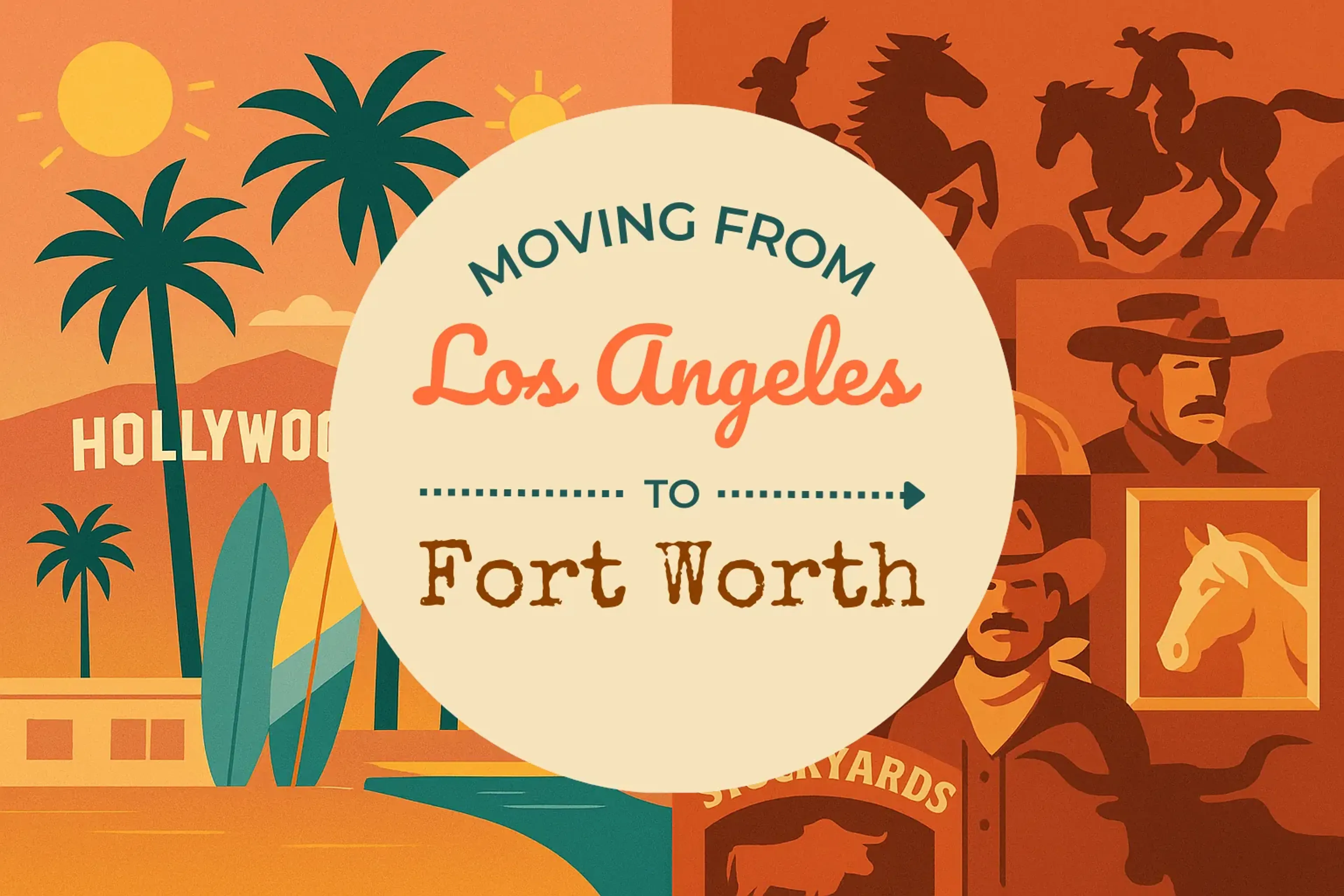 Side-by-side comparison of Los Angeles to Fort Worth moving companies