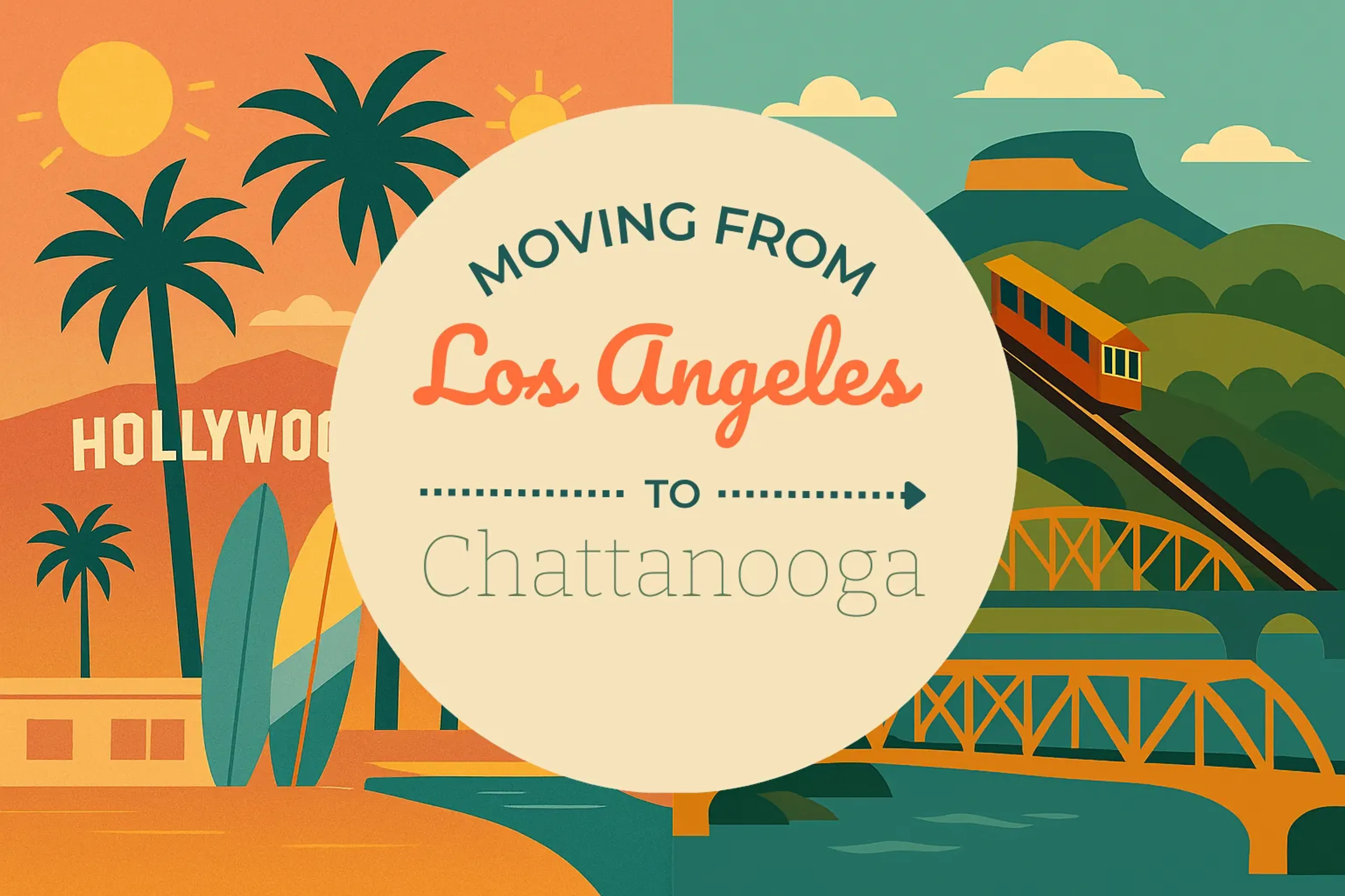 Side-by-side comparison of Los Angeles to Chattanooga moving companies