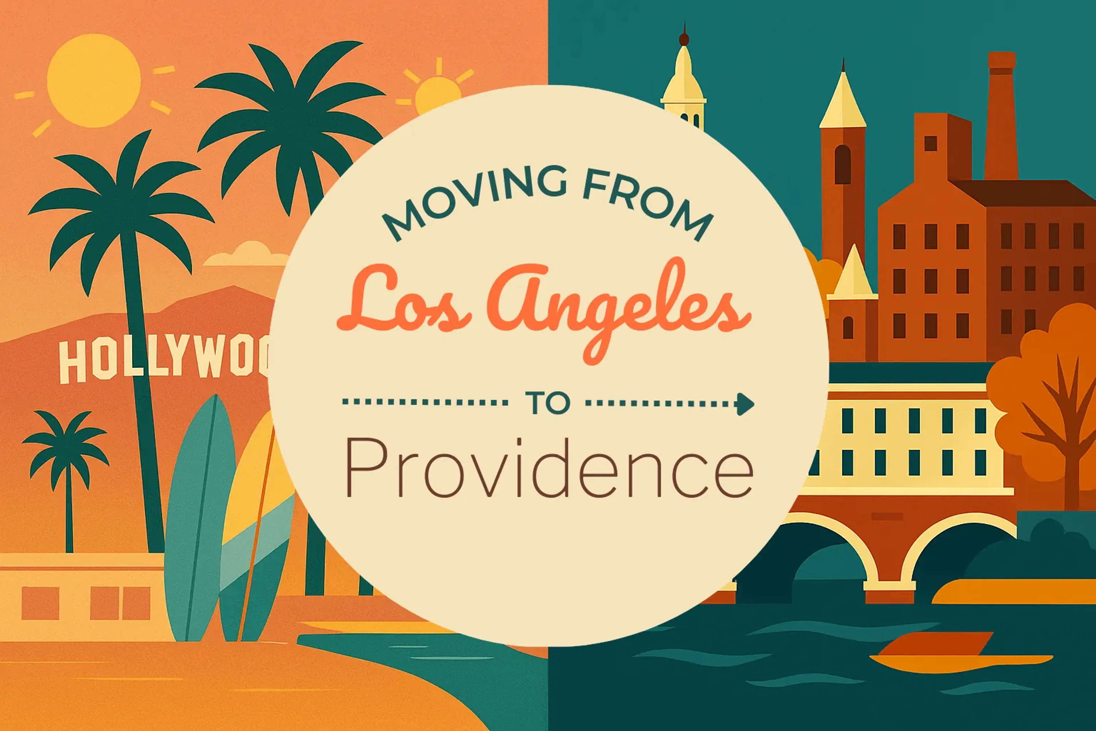 Side-by-side comparison of Los Angeles to Providence moving companies
