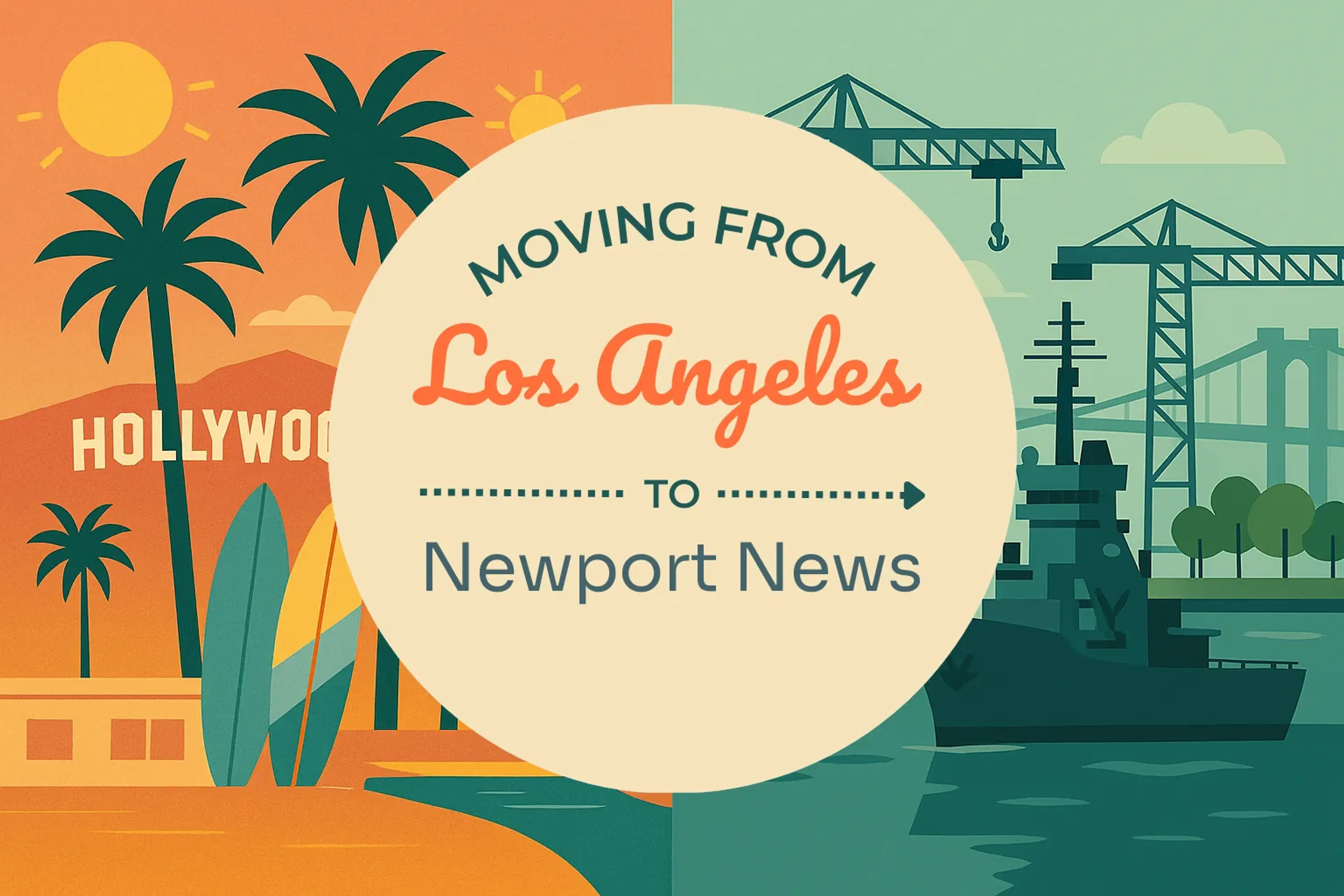 Side-by-side comparison of Los Angeles to Newport News moving companies