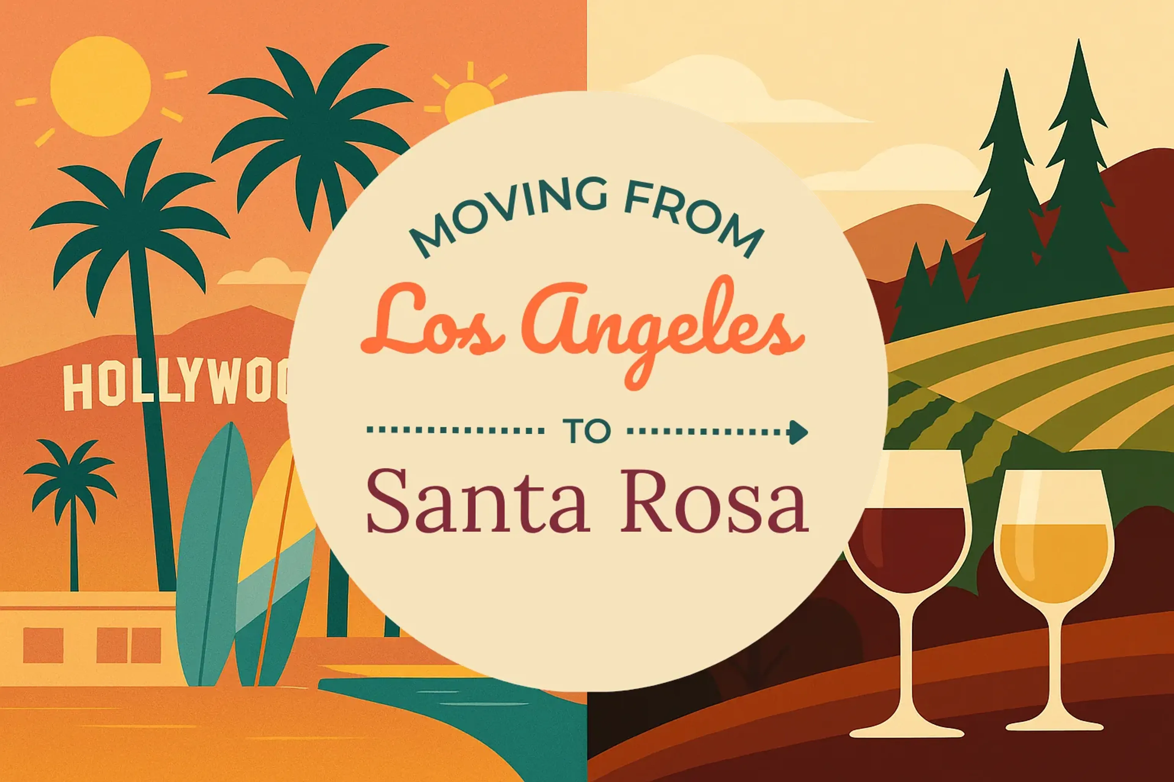 Side-by-side comparison of Los Angeles to Santa Rosa moving companies