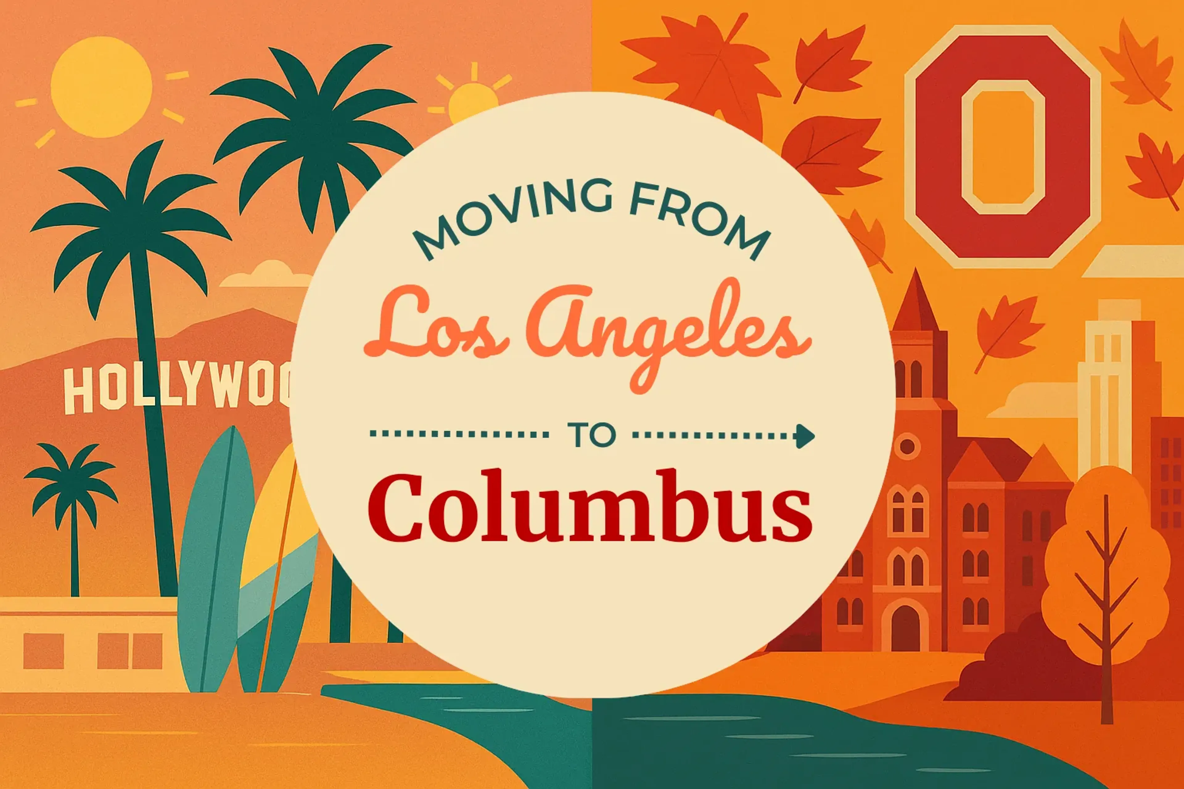 Side-by-side comparison of Los Angeles to Columbus moving companies