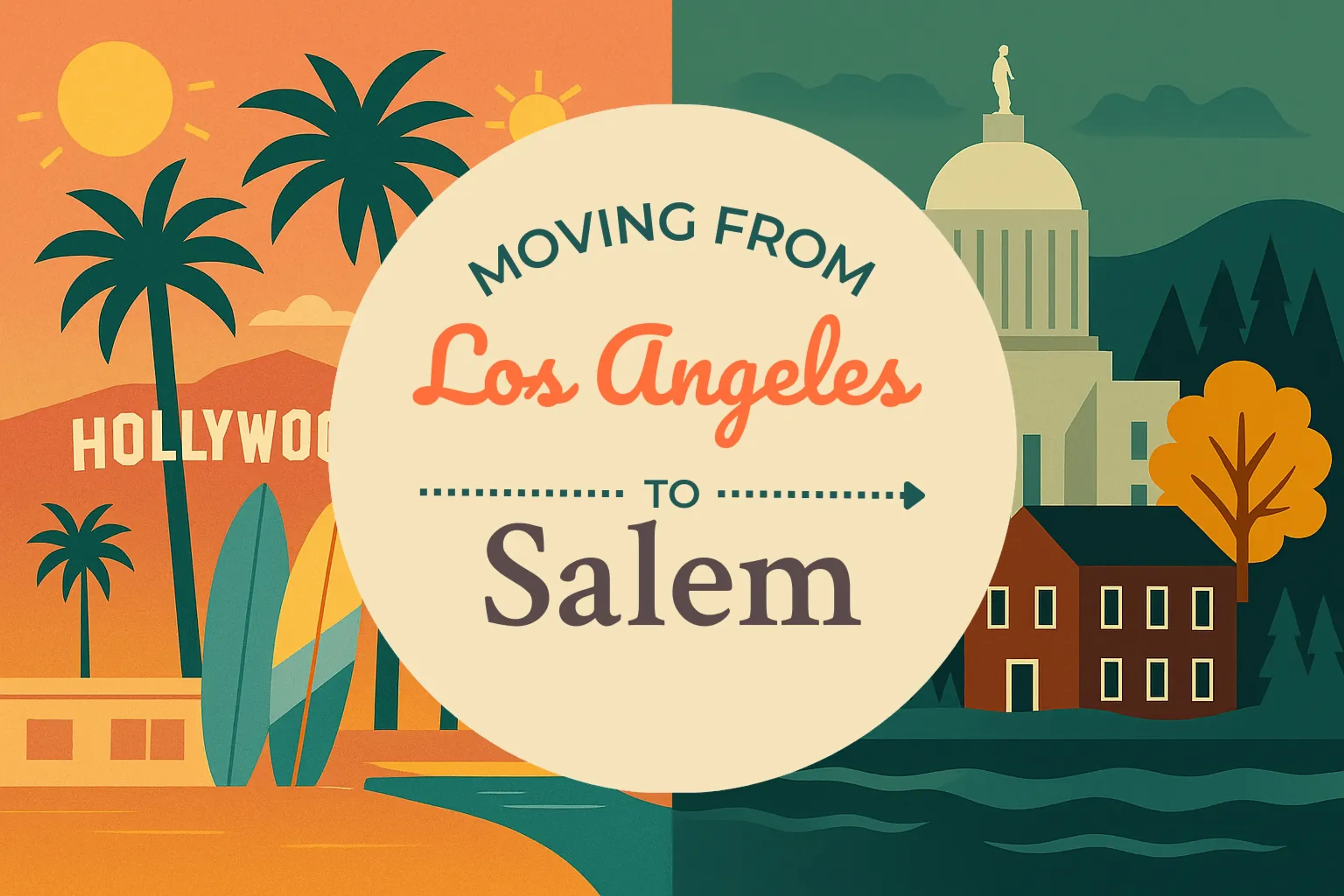 Side-by-side comparison of Los Angeles to Salem moving companies