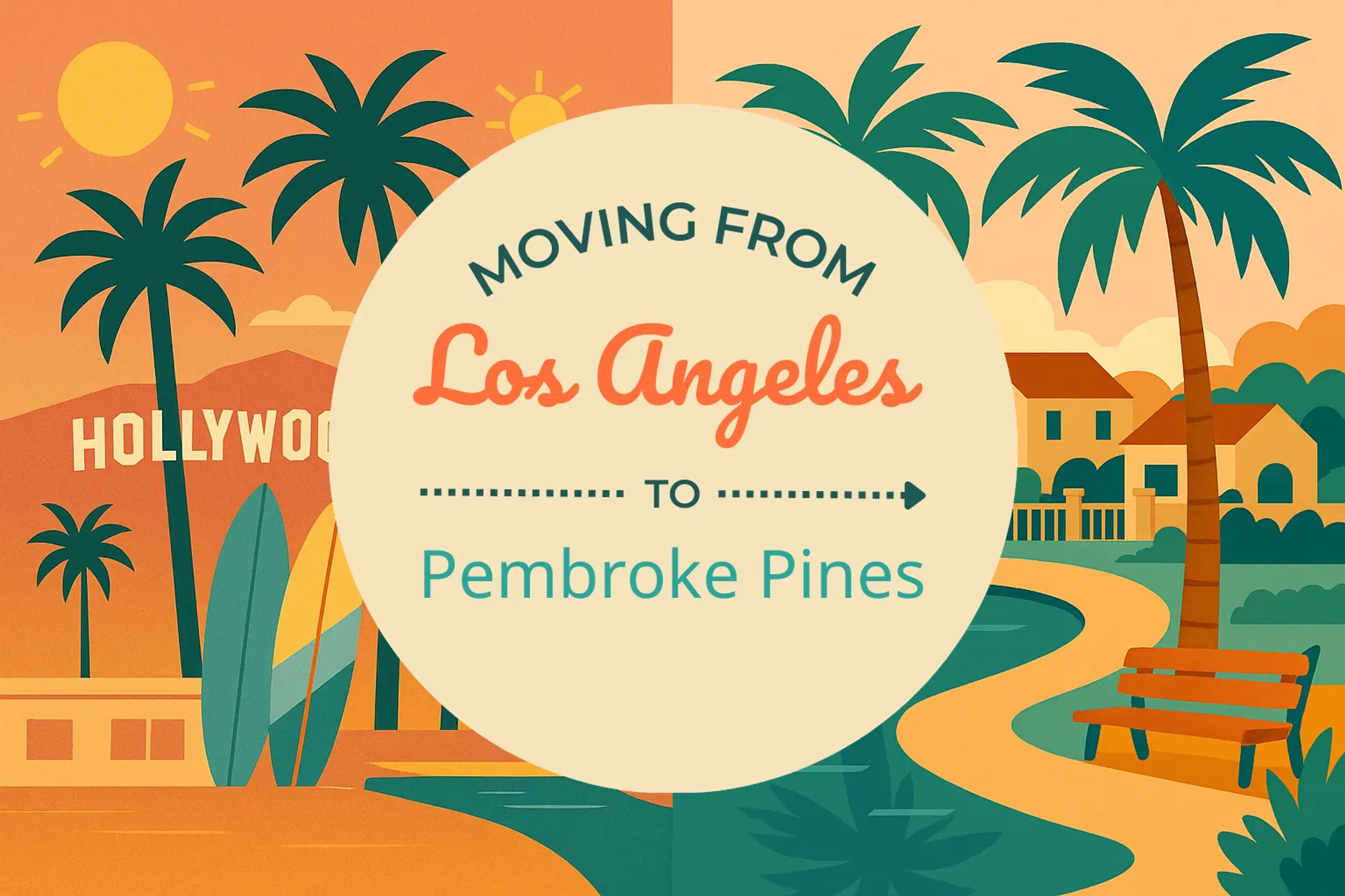 Side-by-side comparison of Los Angeles to Pembroke Pines moving companies