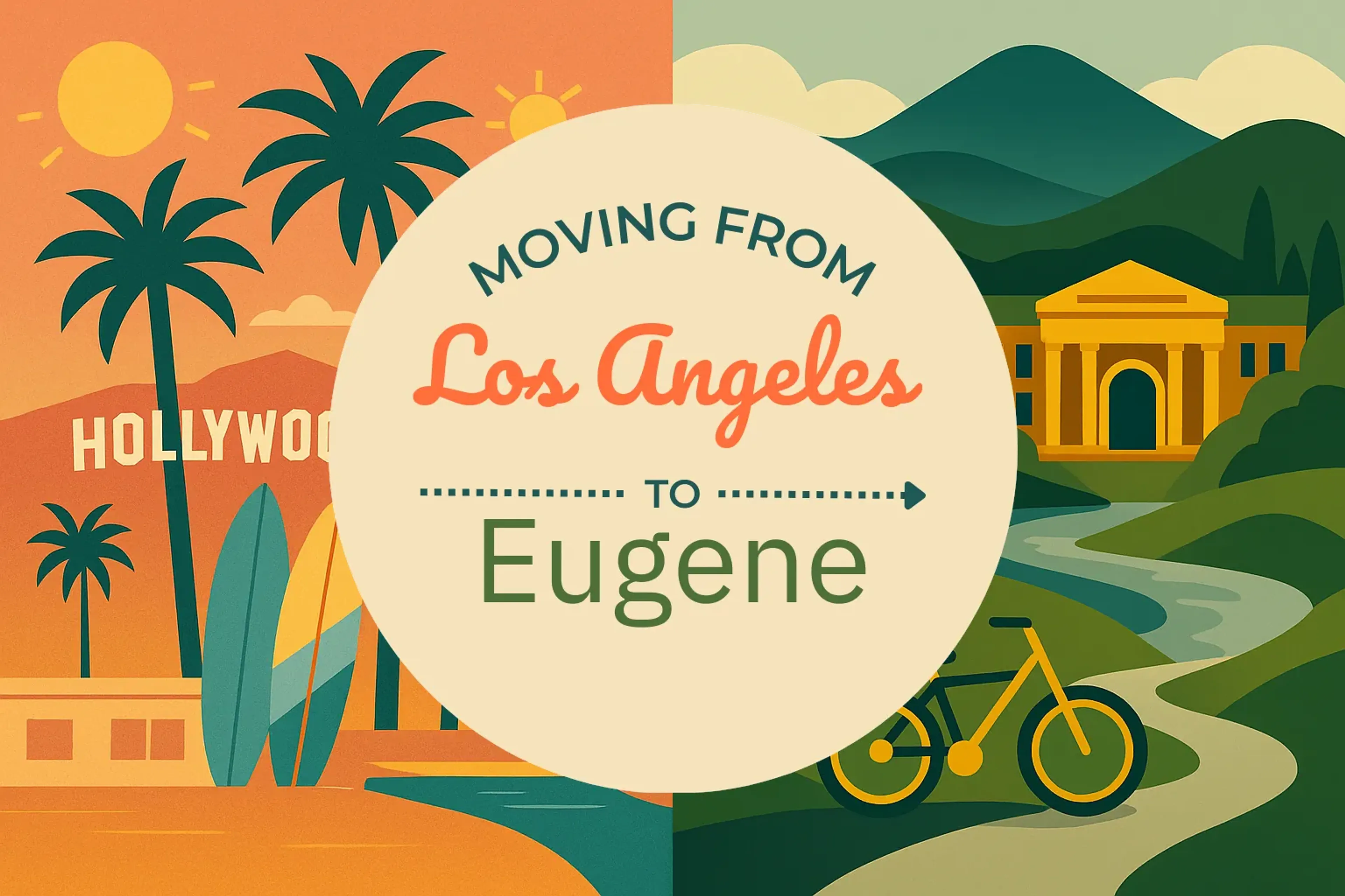 Side-by-side comparison of Los Angeles to Eugene moving companies