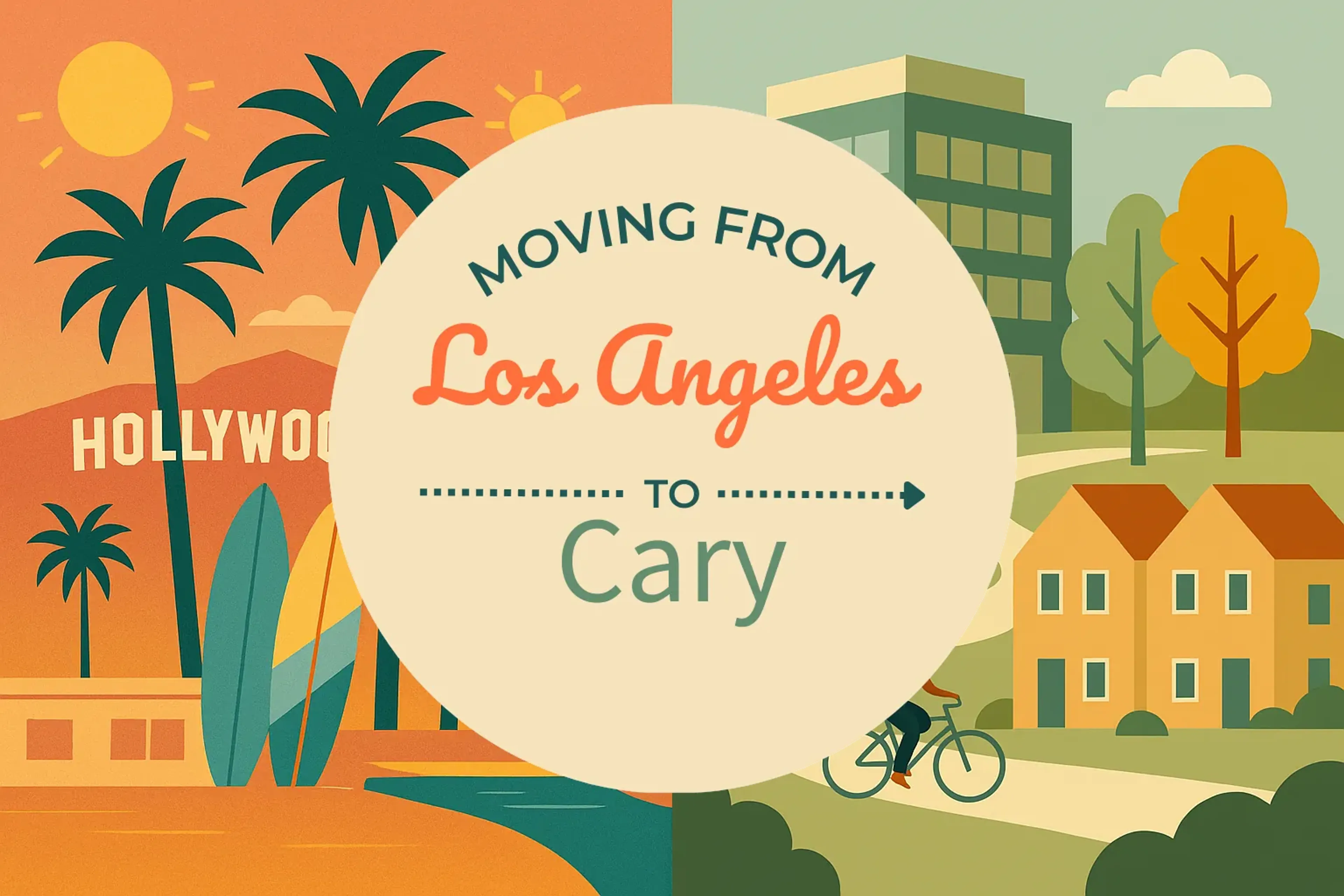 Side-by-side comparison of Los Angeles to Cary moving companies