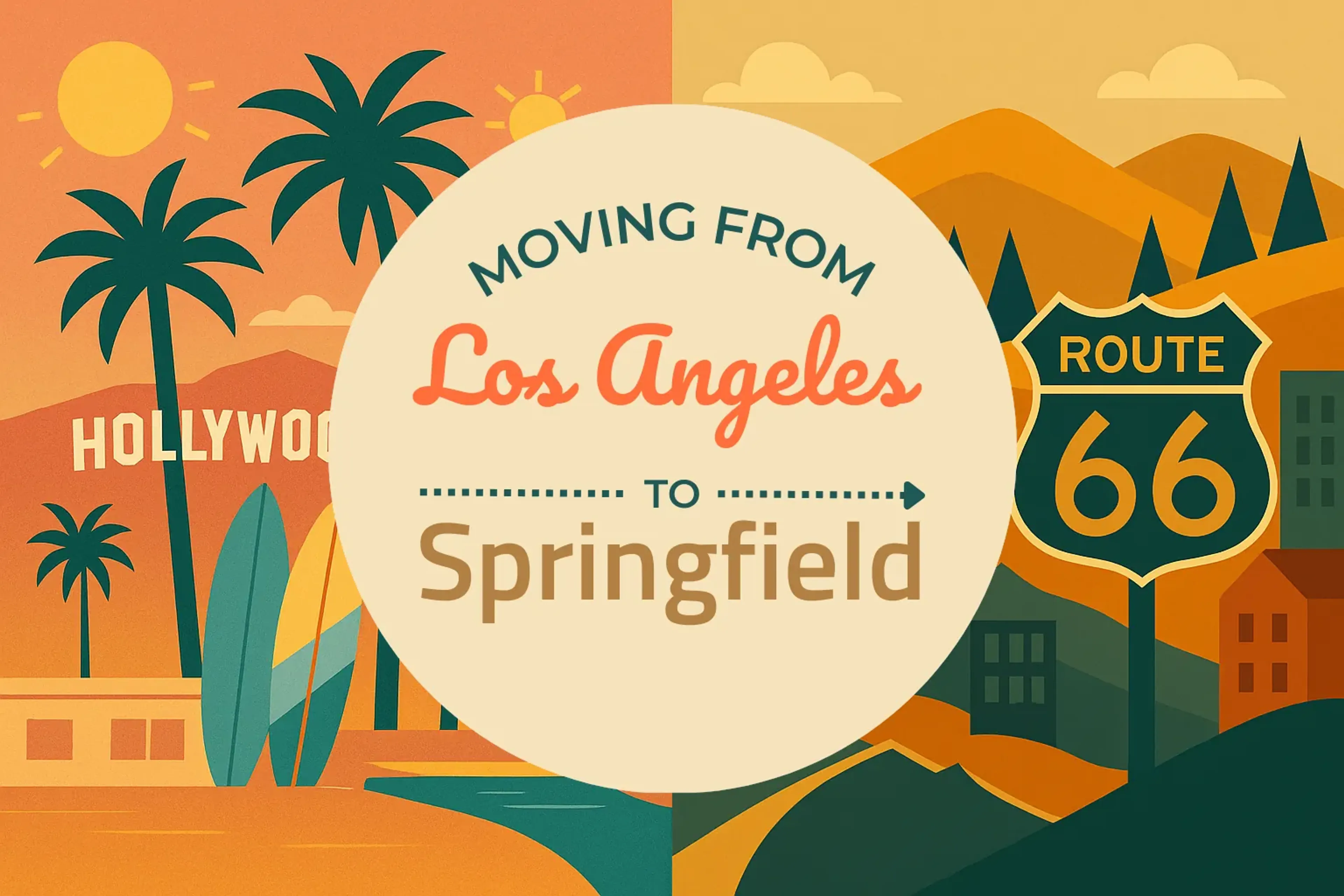 Side-by-side comparison of Los Angeles to Springfield moving companies