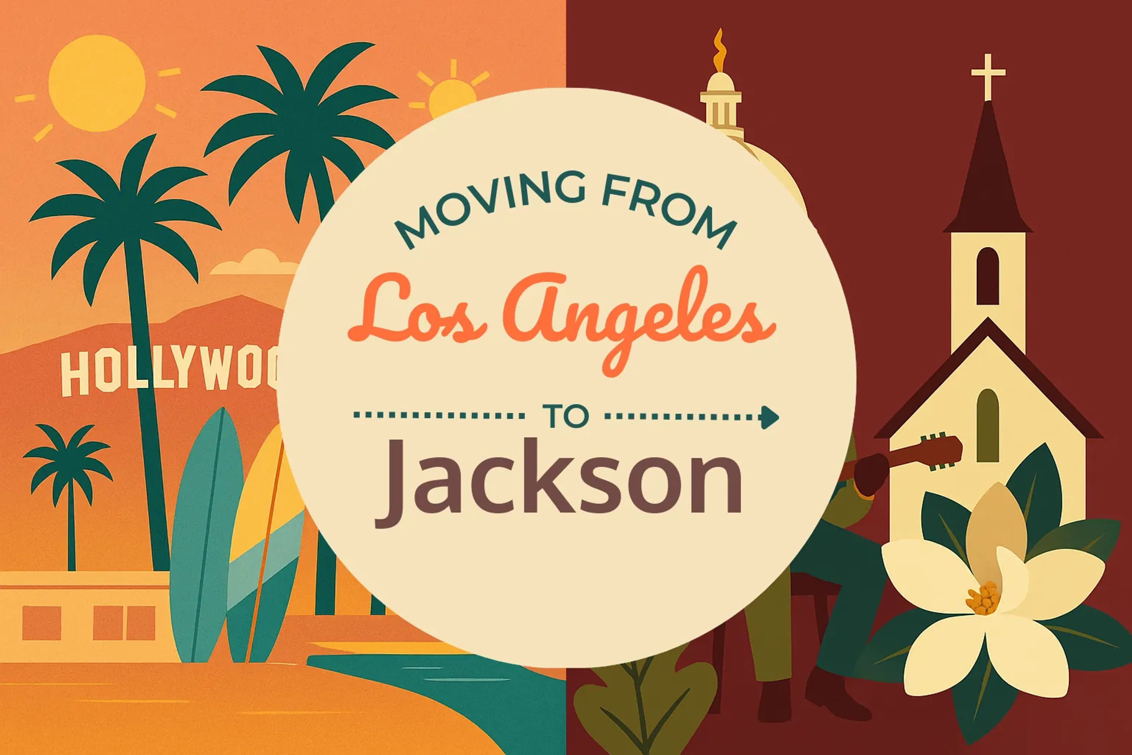 Side-by-side comparison of Los Angeles to Jackson moving companies