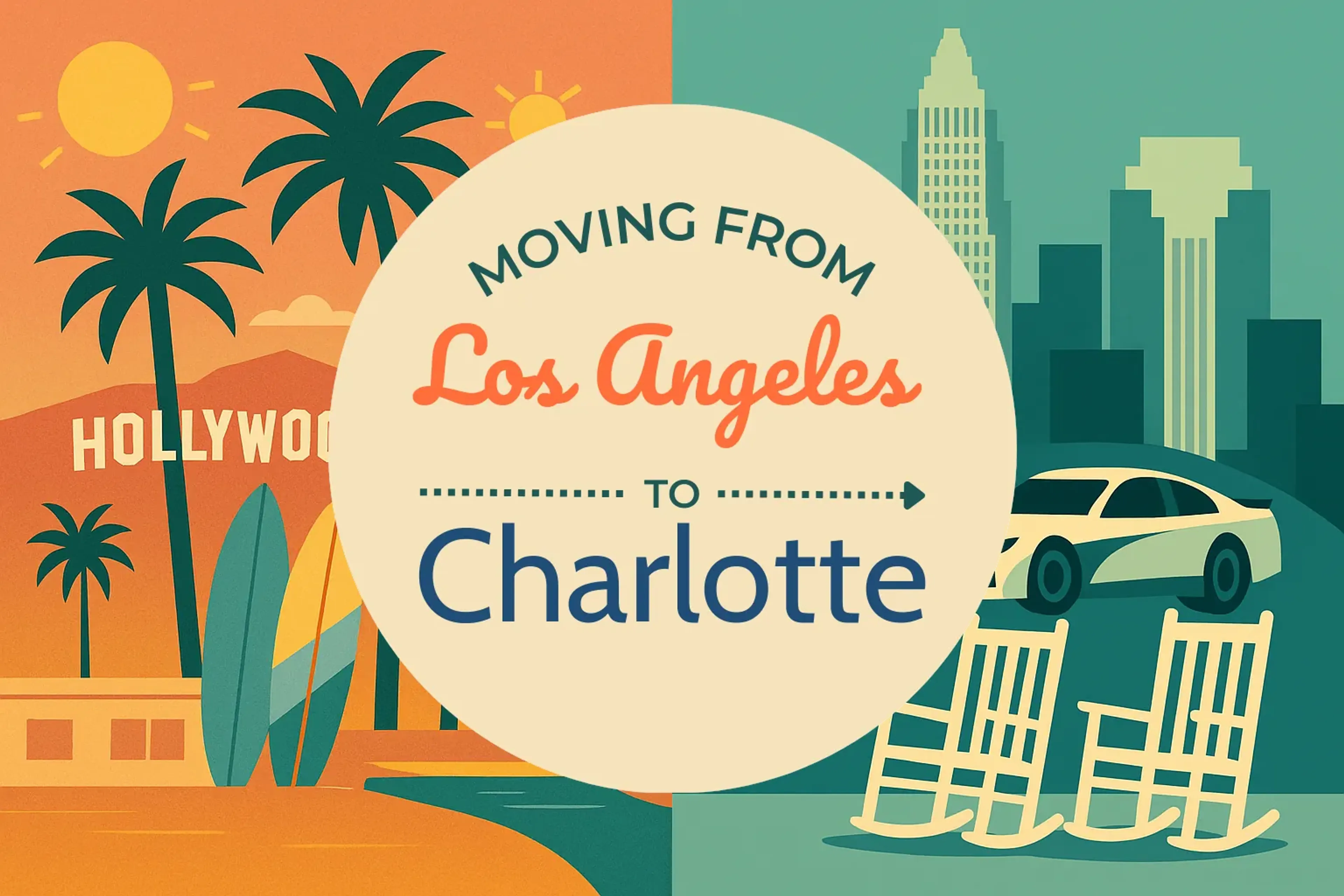 Side-by-side comparison of Los Angeles to Charlotte moving companies