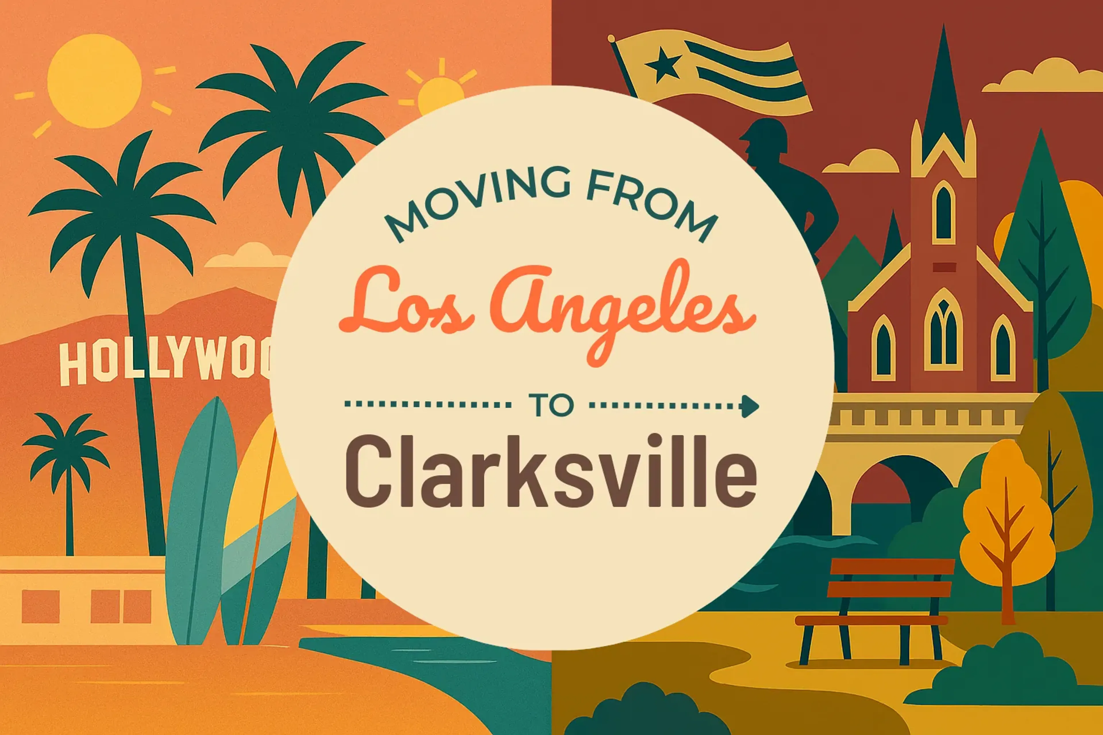 Side-by-side comparison of Los Angeles to Clarksville moving companies
