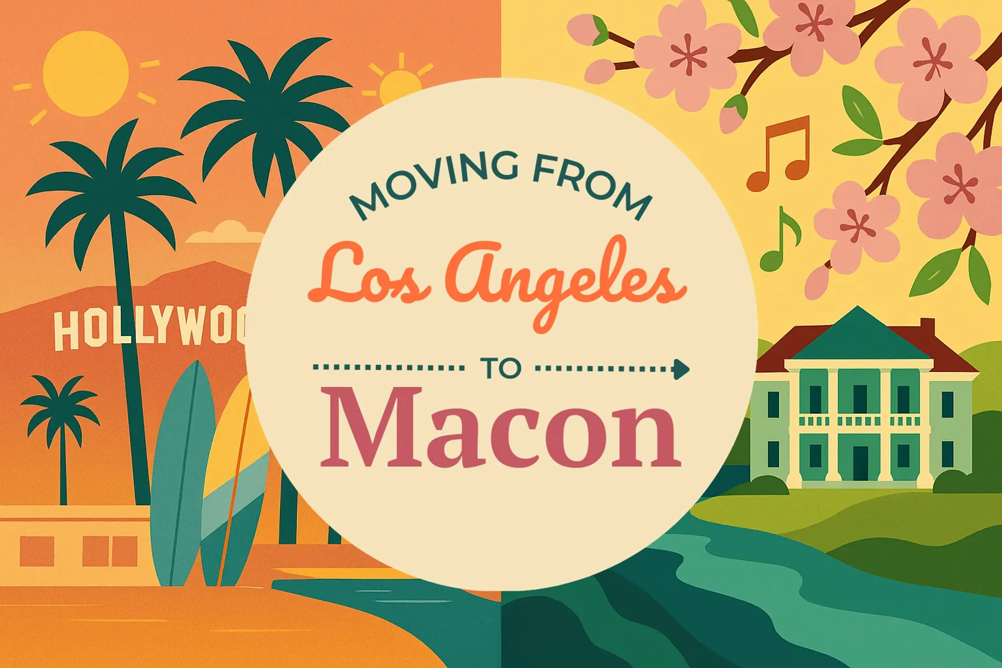 Side-by-side comparison of Los Angeles to Macon moving companies