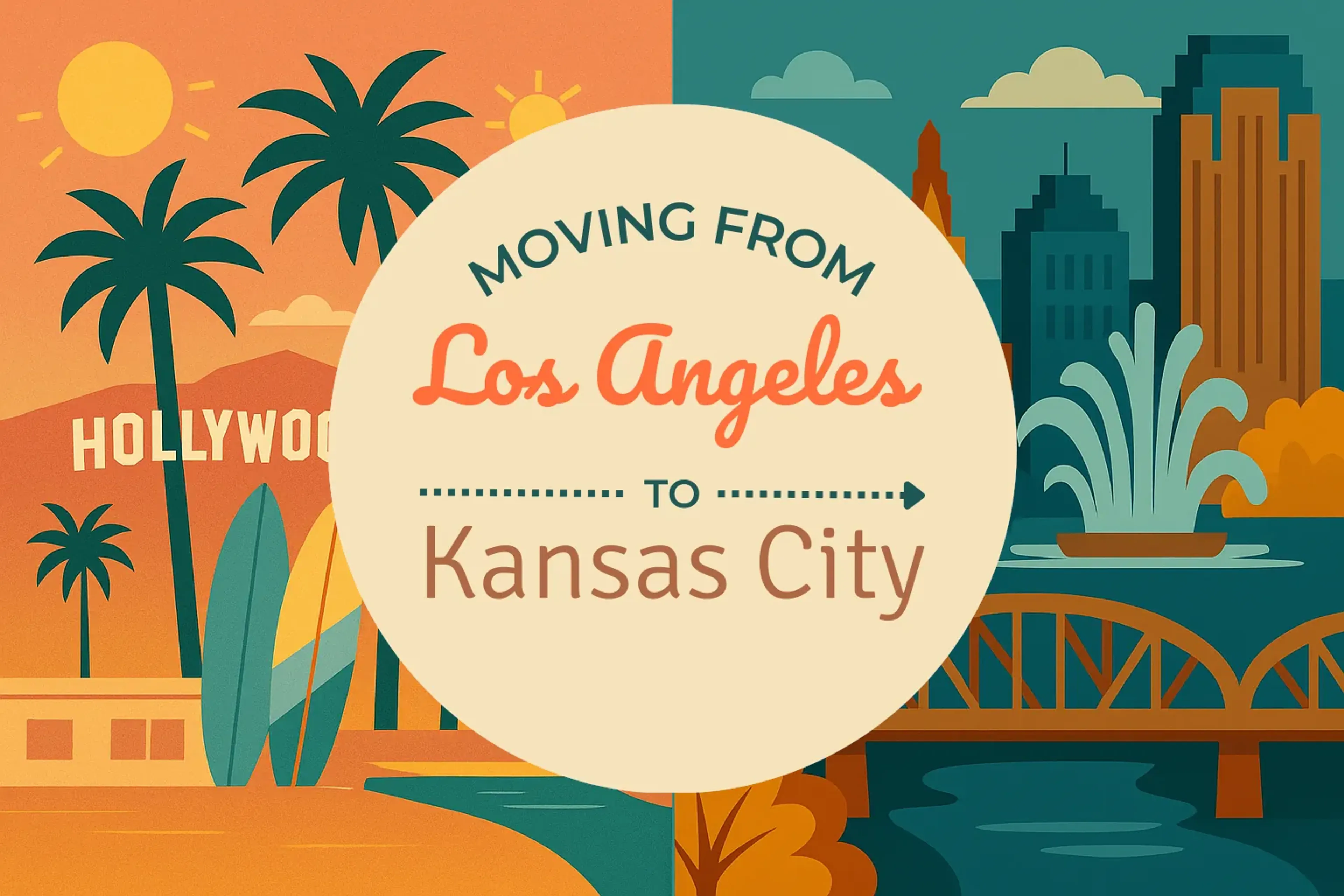 Side-by-side comparison of Los Angeles to Kansas City moving companies