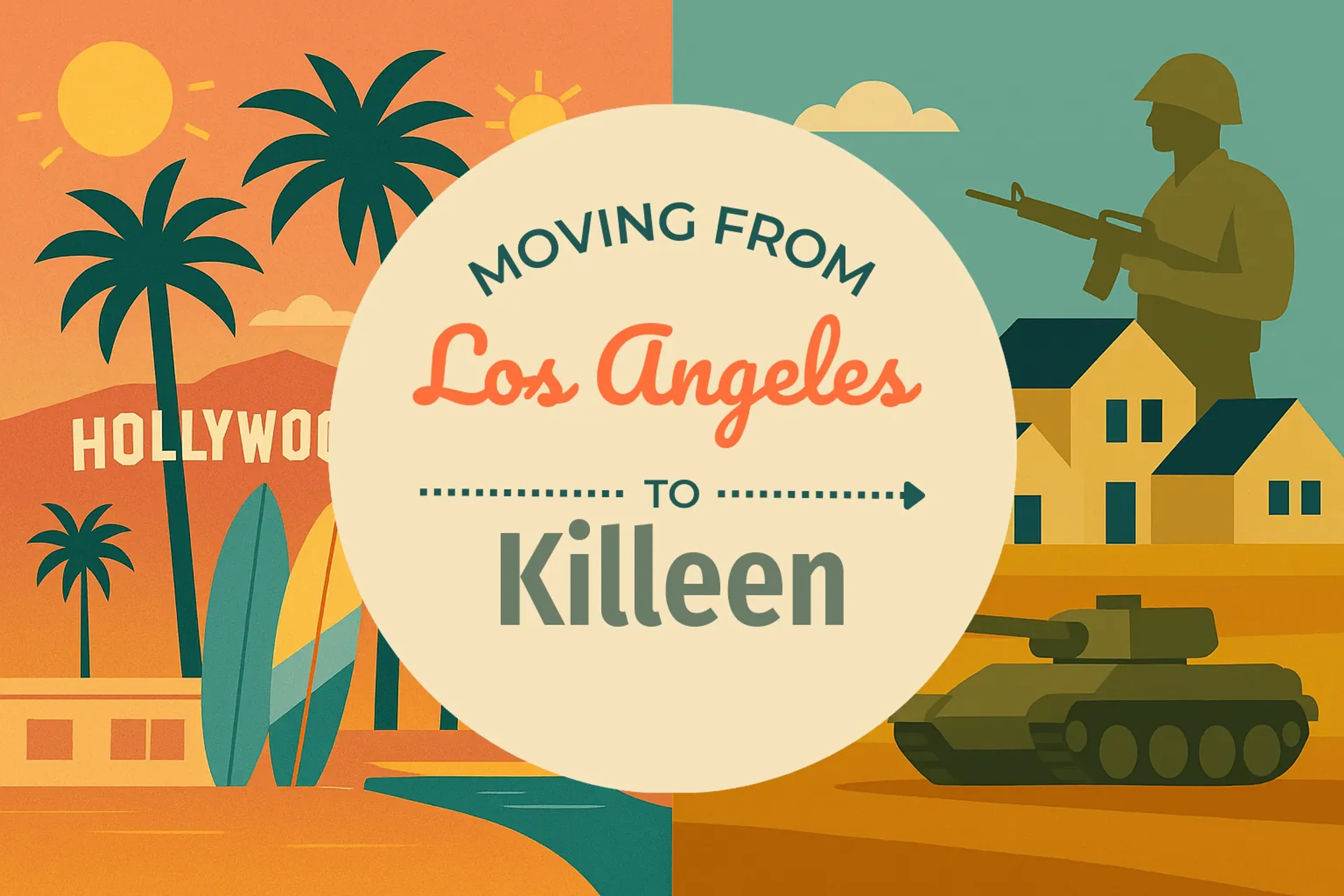 Side-by-side comparison of Los Angeles to Killeen moving companies