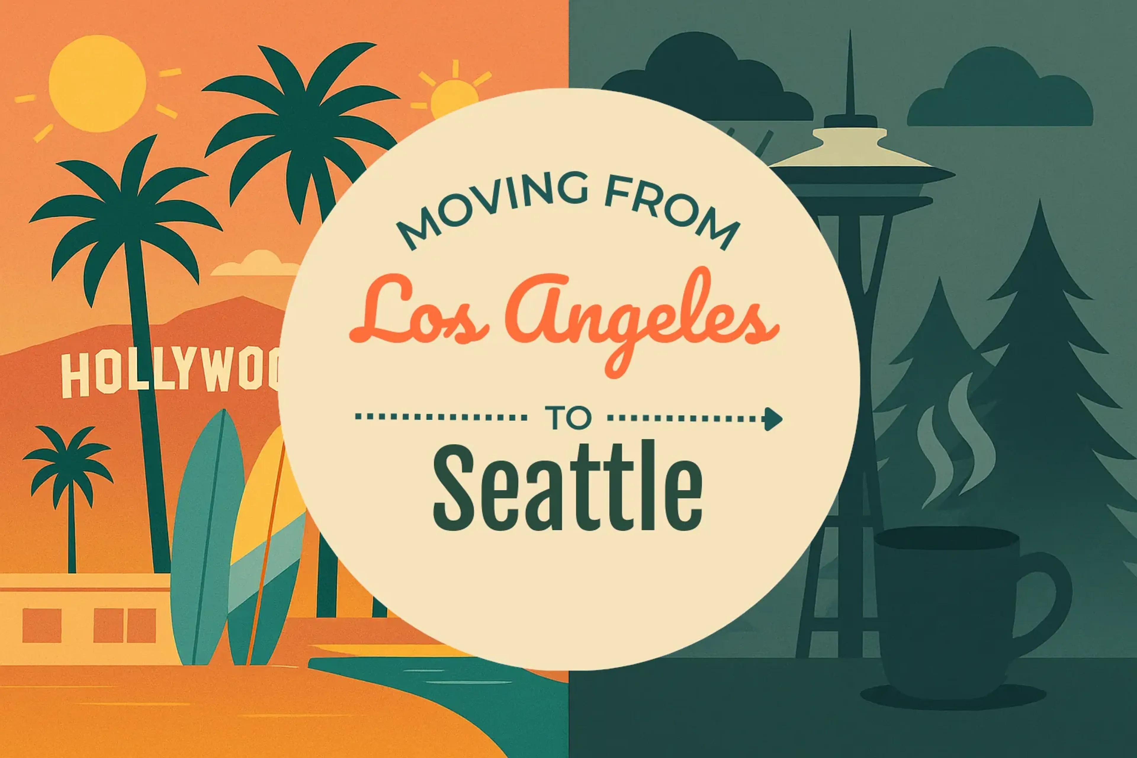 Side-by-side comparison of Los Angeles to Seattle moving companies