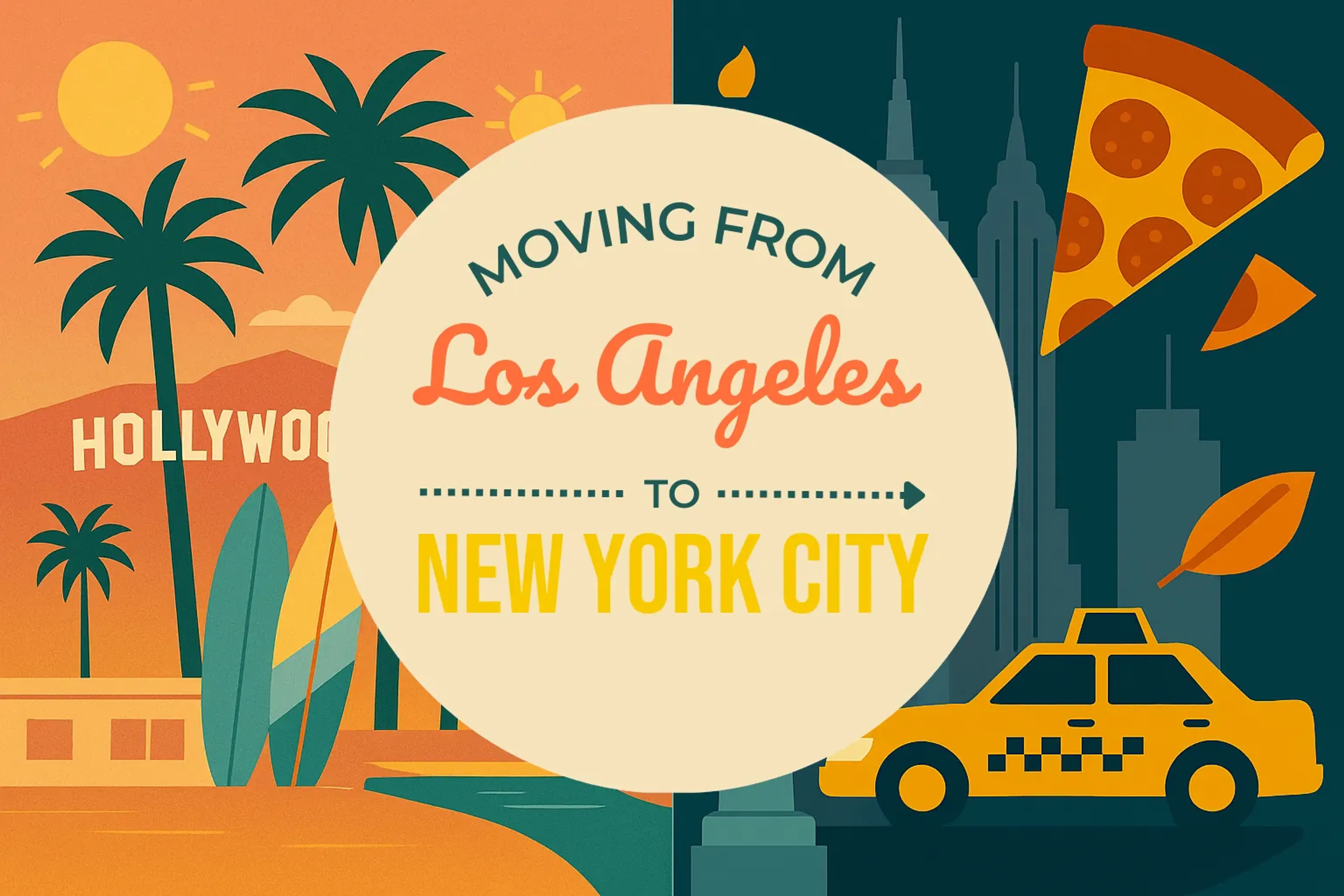 Side-by-side comparison of Los Angeles to New York City moving companies