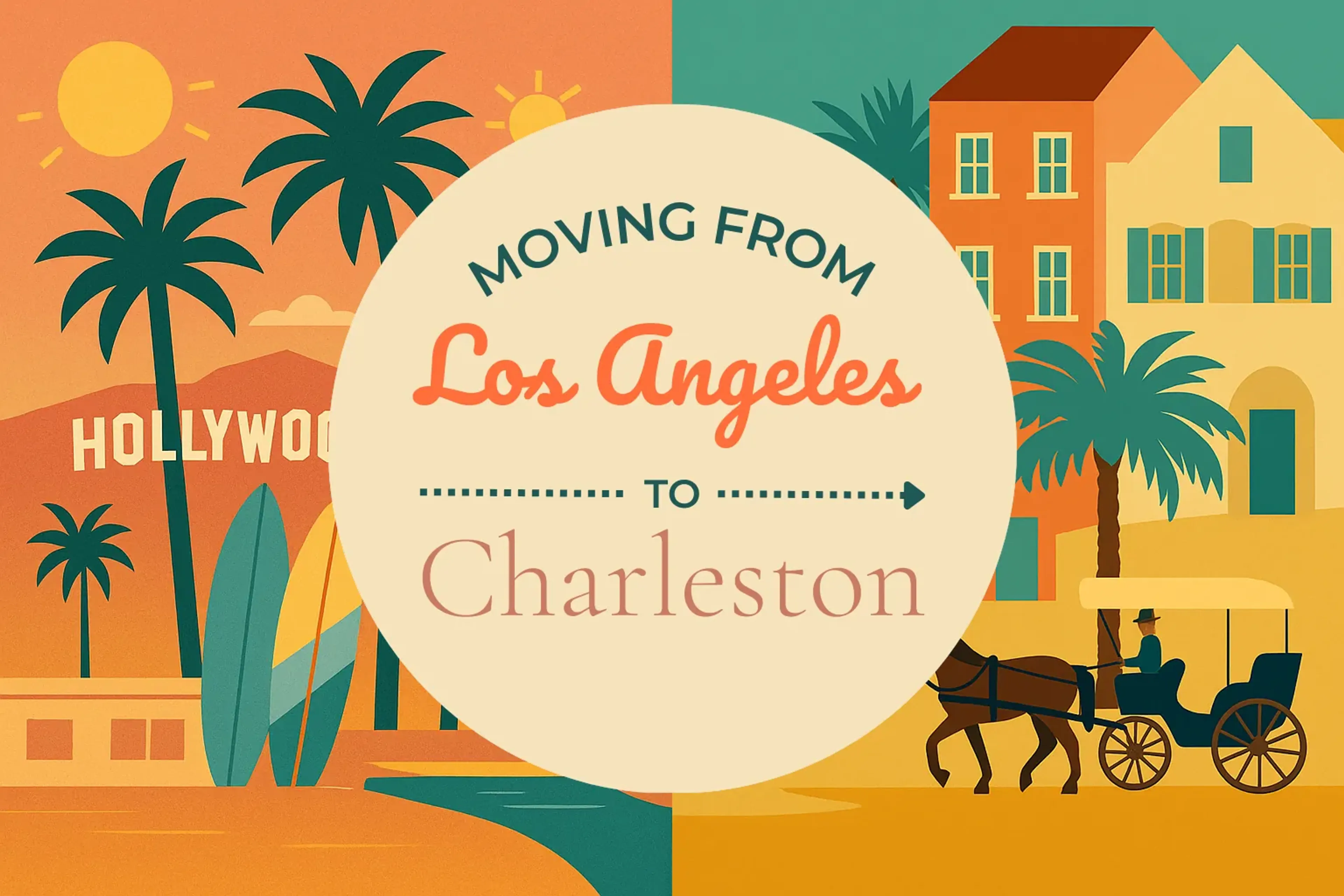 Side-by-side comparison of Los Angeles to Charleston moving companies