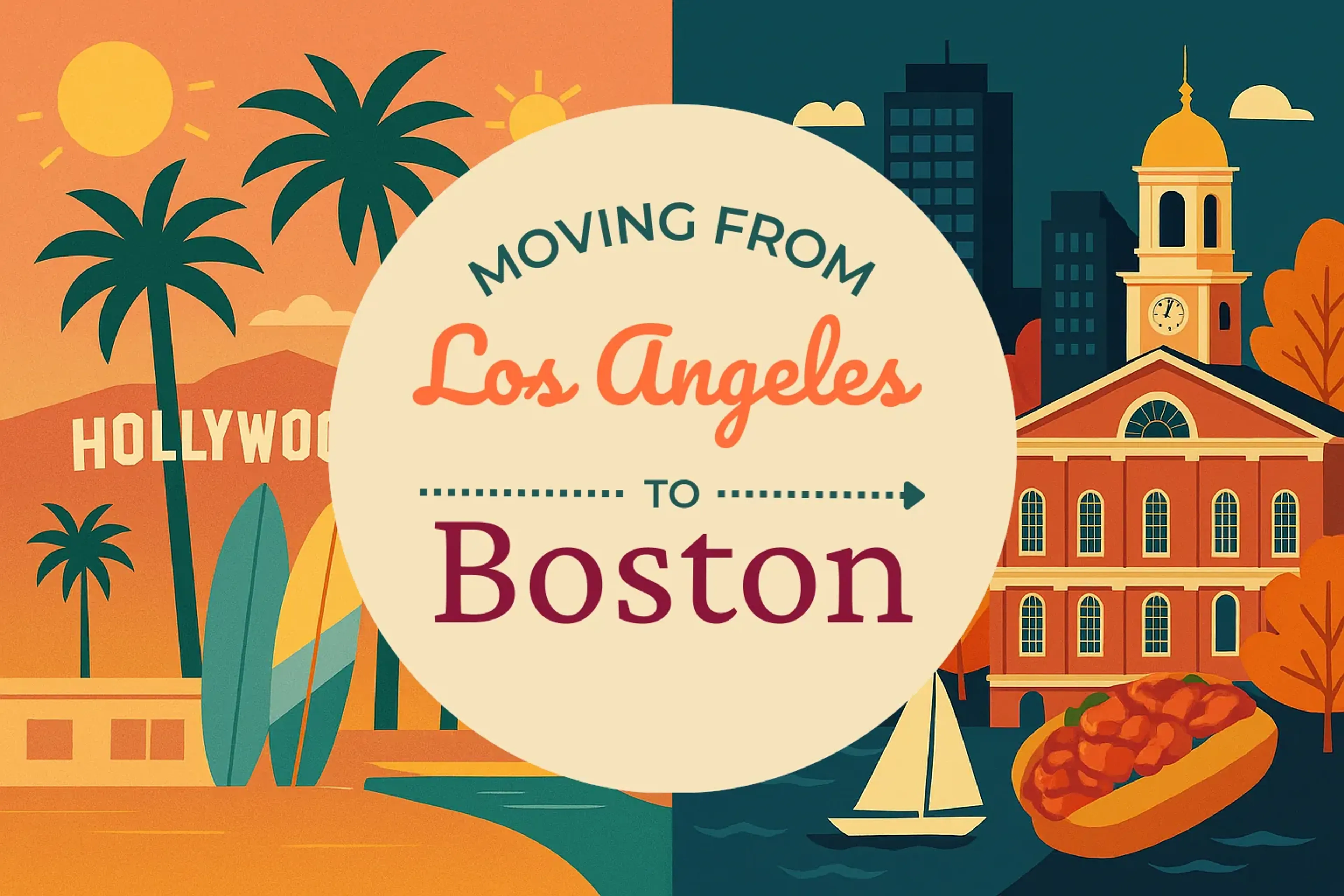 Side-by-side comparison of Los Angeles to Boston moving companies