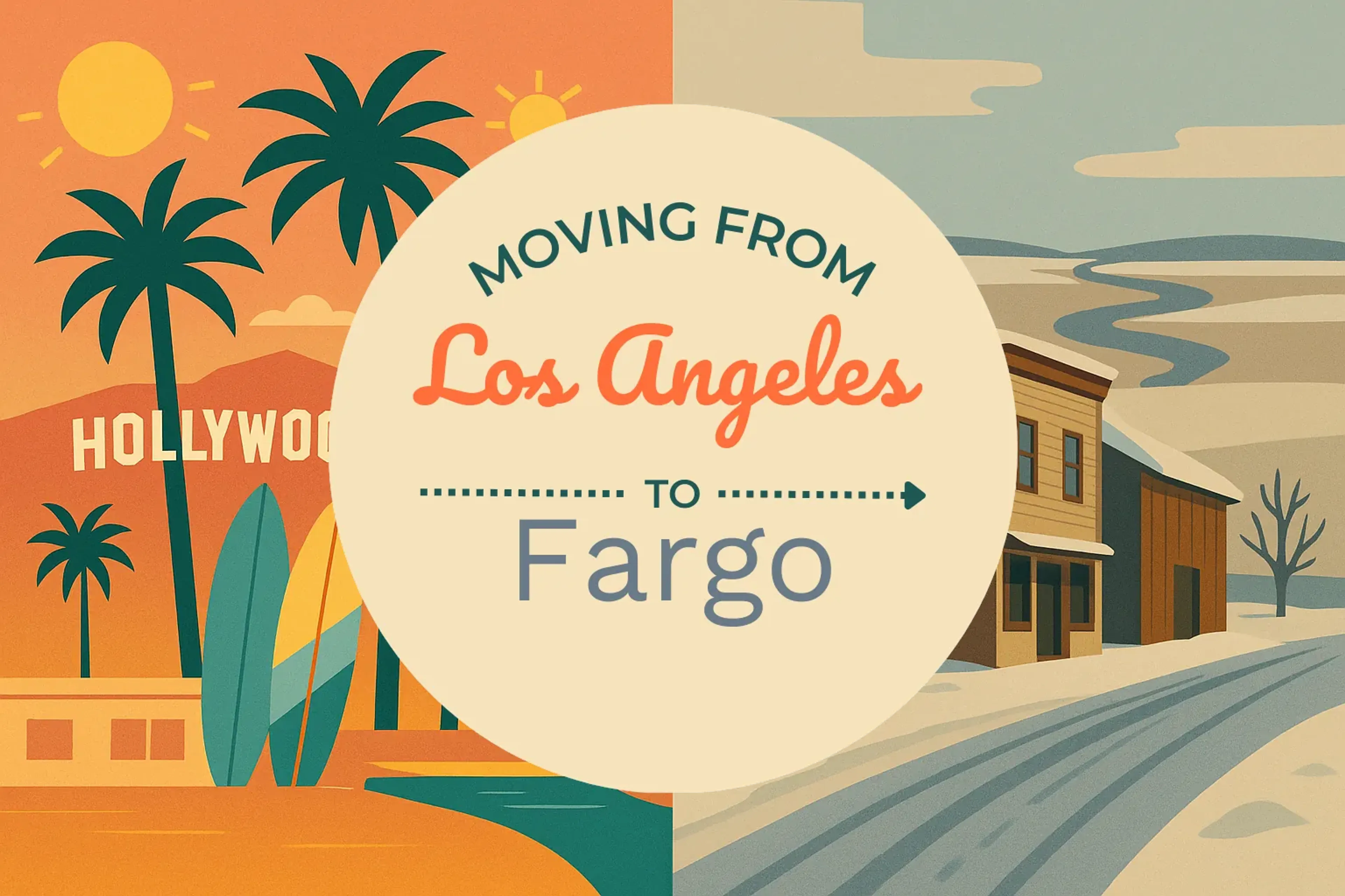 Side-by-side comparison of Los Angeles to Fargo moving companies