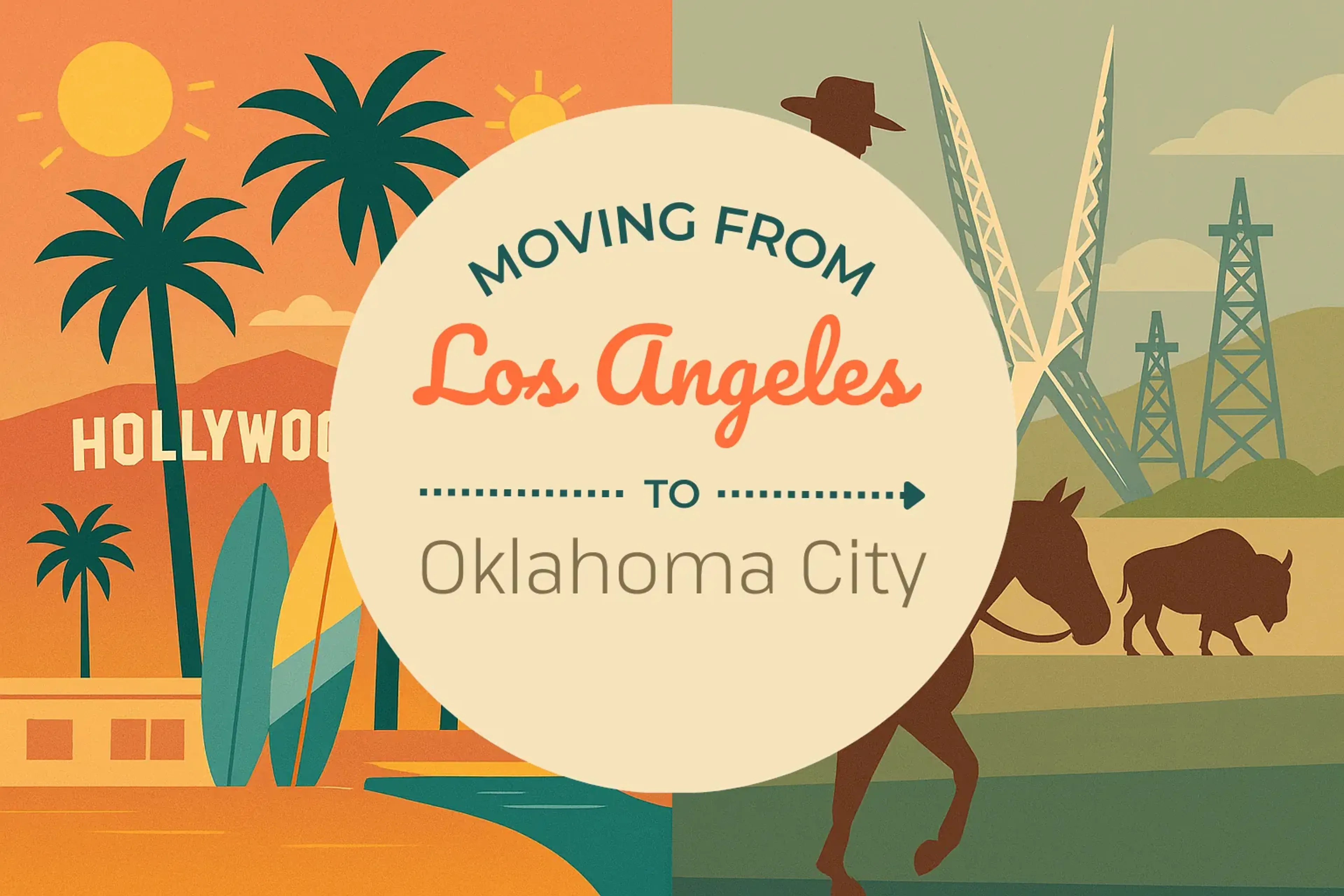 Side-by-side comparison of Los Angeles to Oklahoma City moving companies