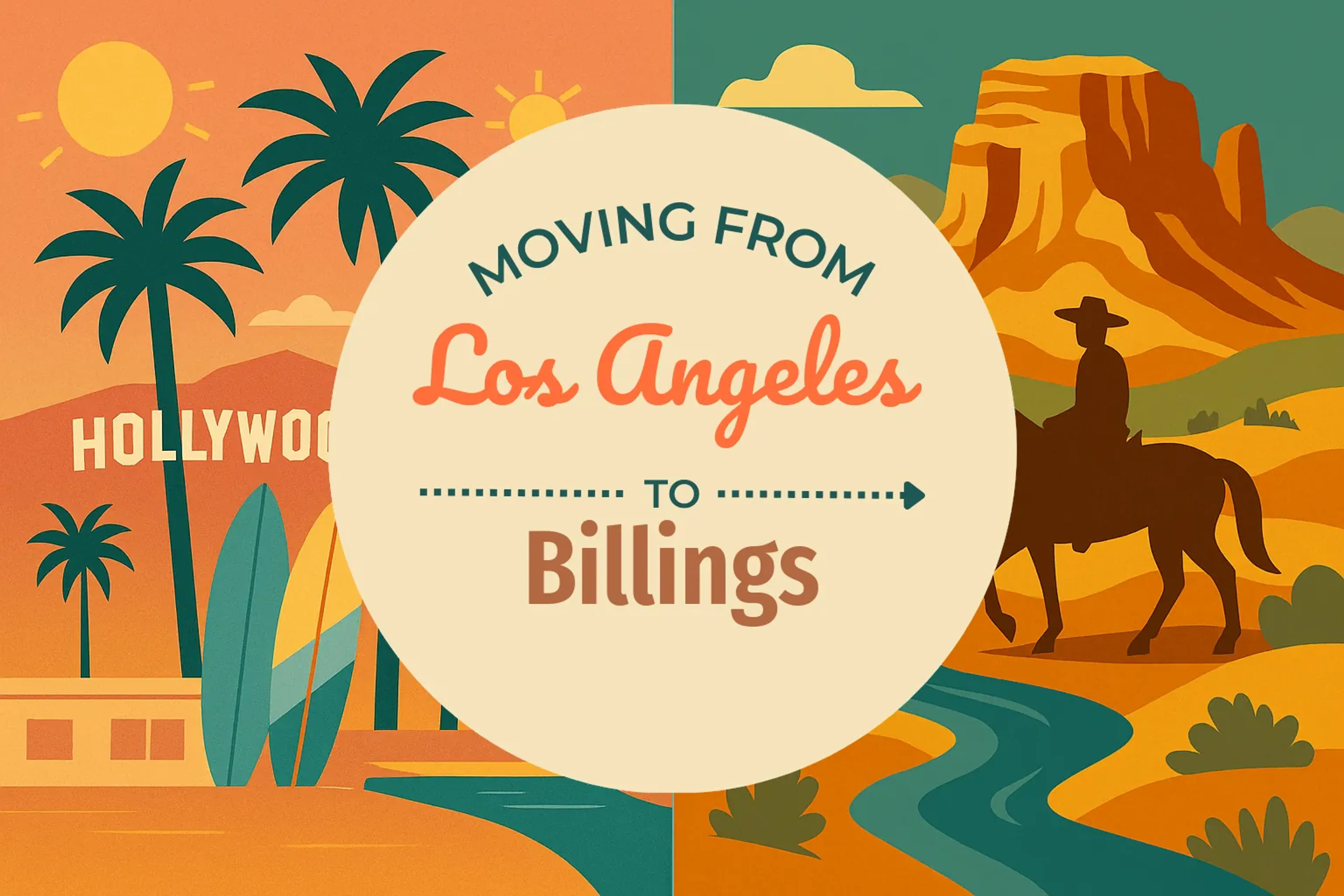 Side-by-side comparison of Los Angeles to Billings moving companies