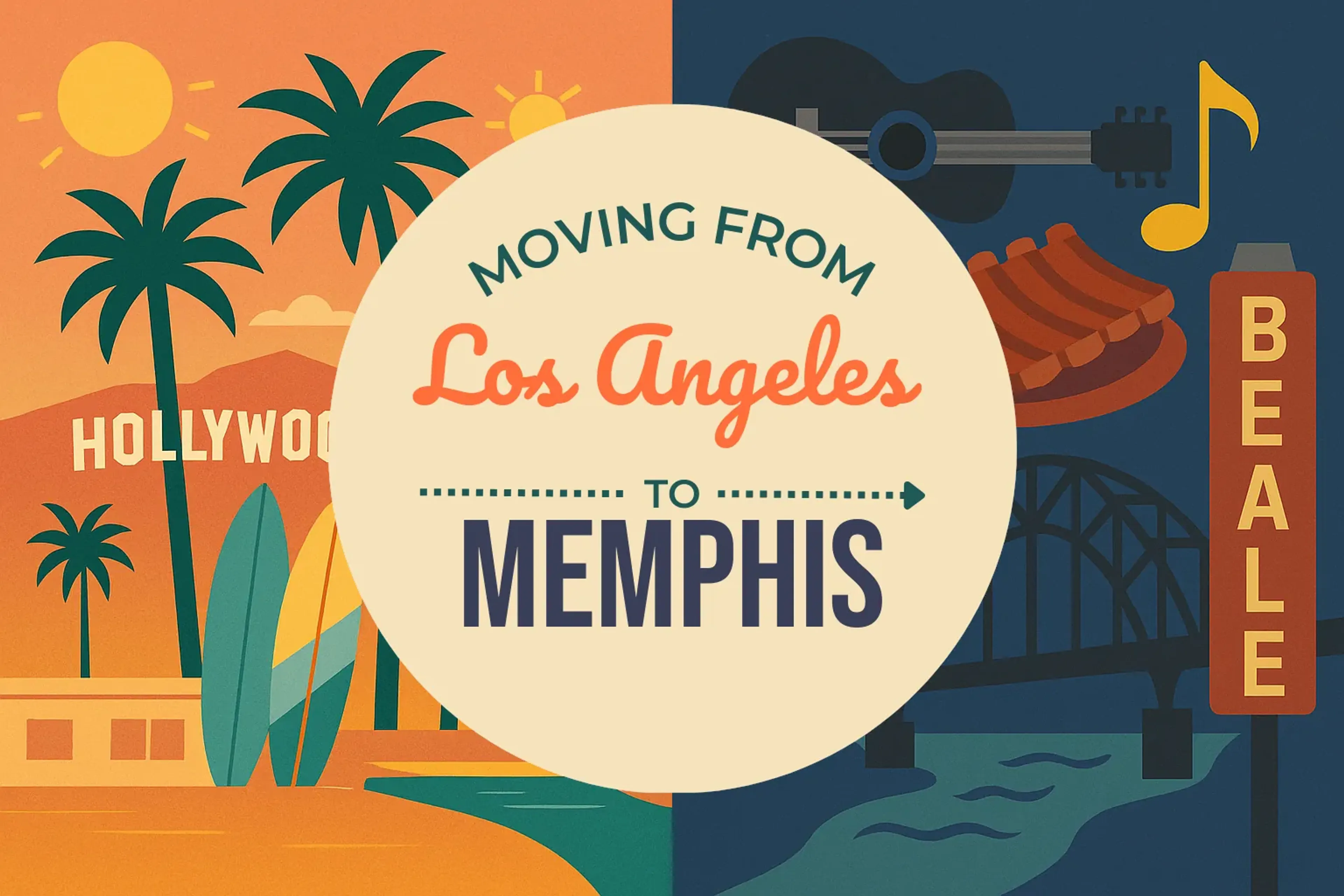 Side-by-side comparison of Los Angeles to Memphis moving companies