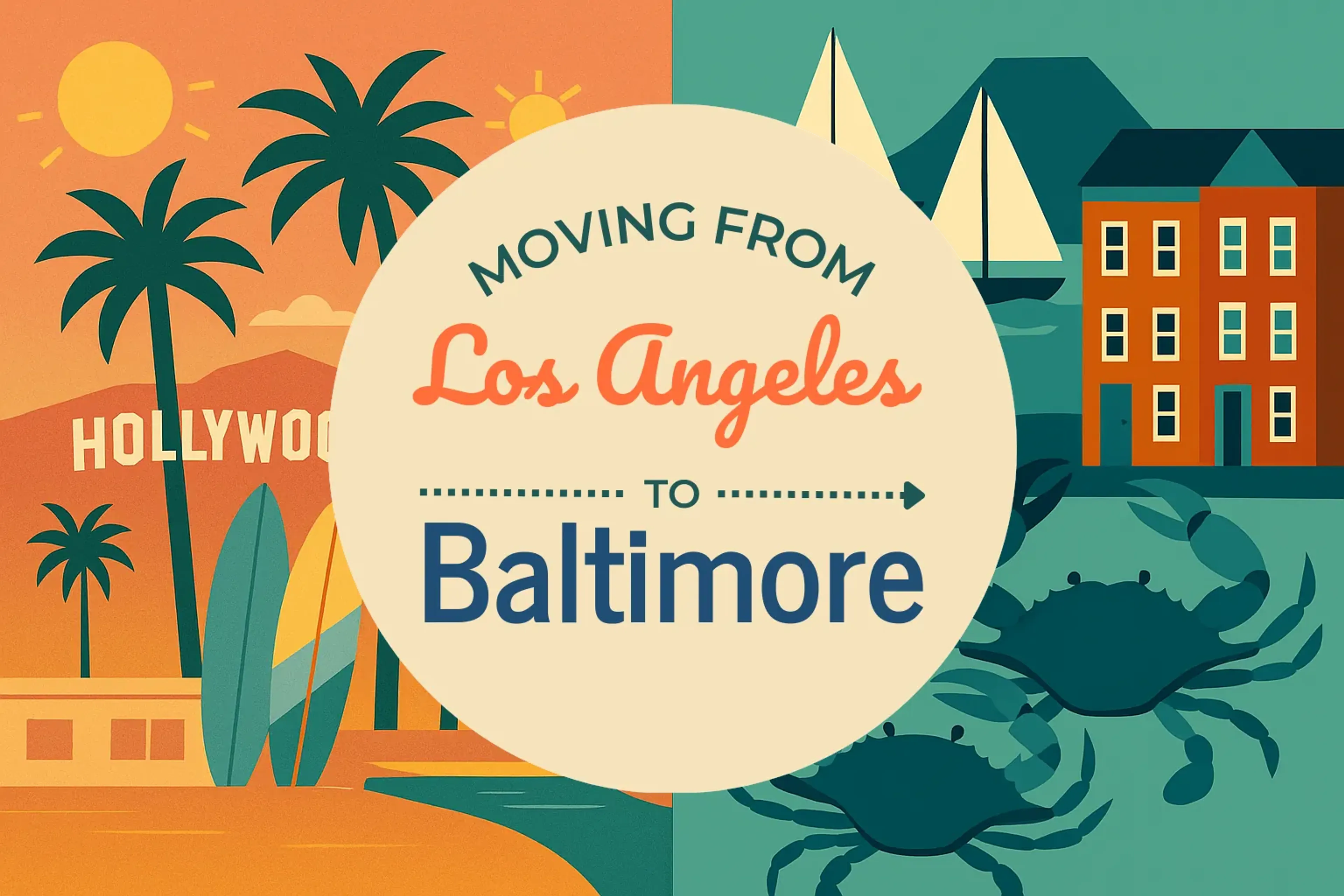 Side-by-side comparison of Los Angeles to Baltimore moving companies