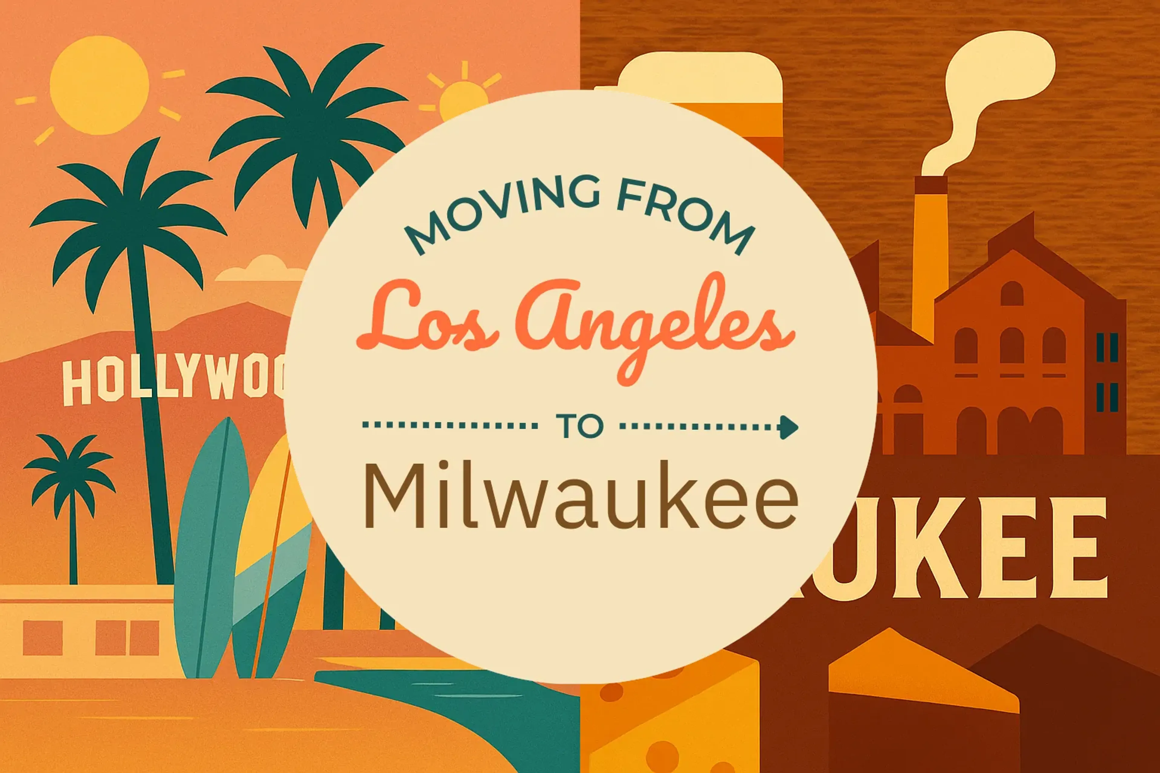 Side-by-side comparison of Los Angeles to Milwaukee moving companies