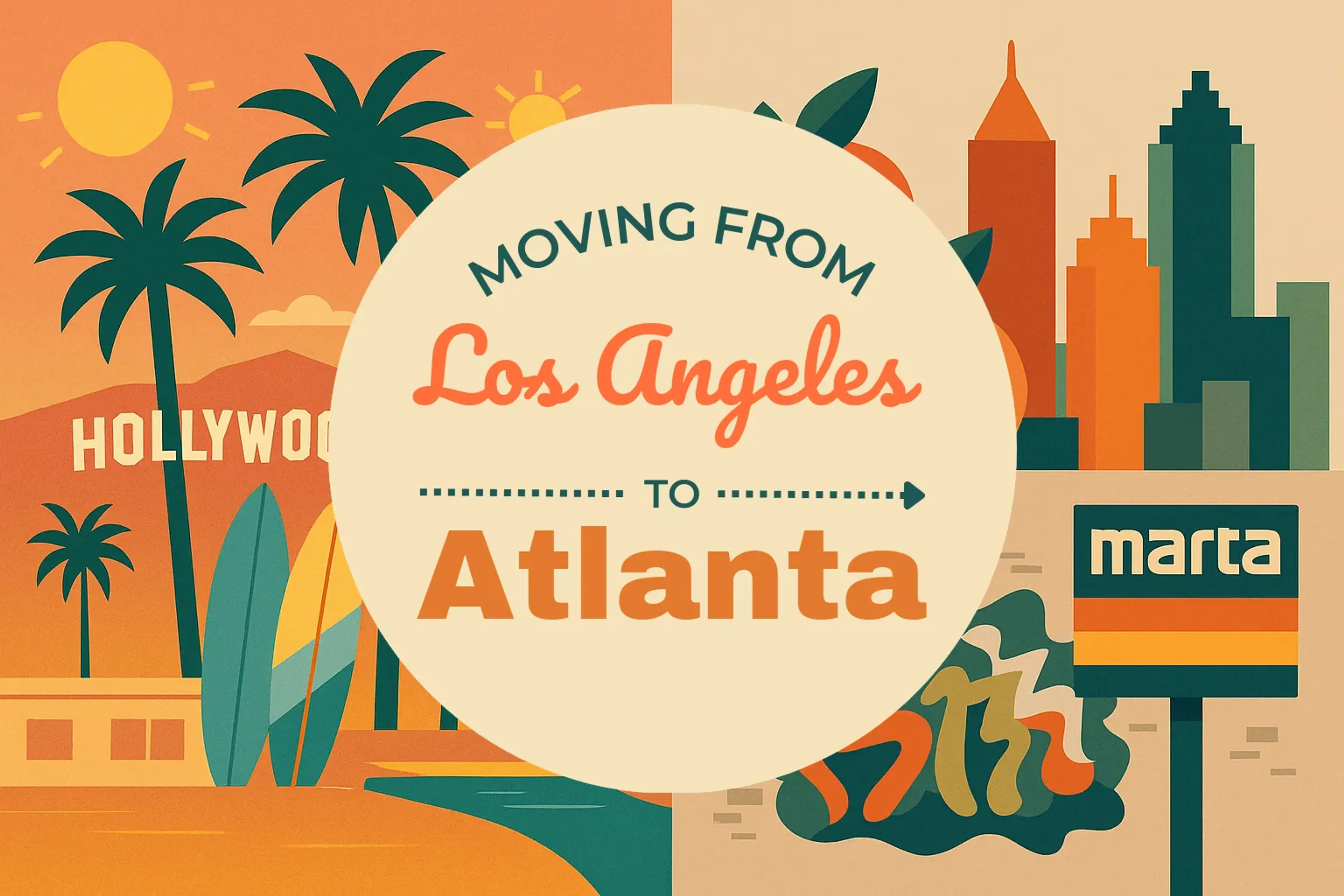 Side-by-side comparison of Los Angeles to Atlanta moving companies
