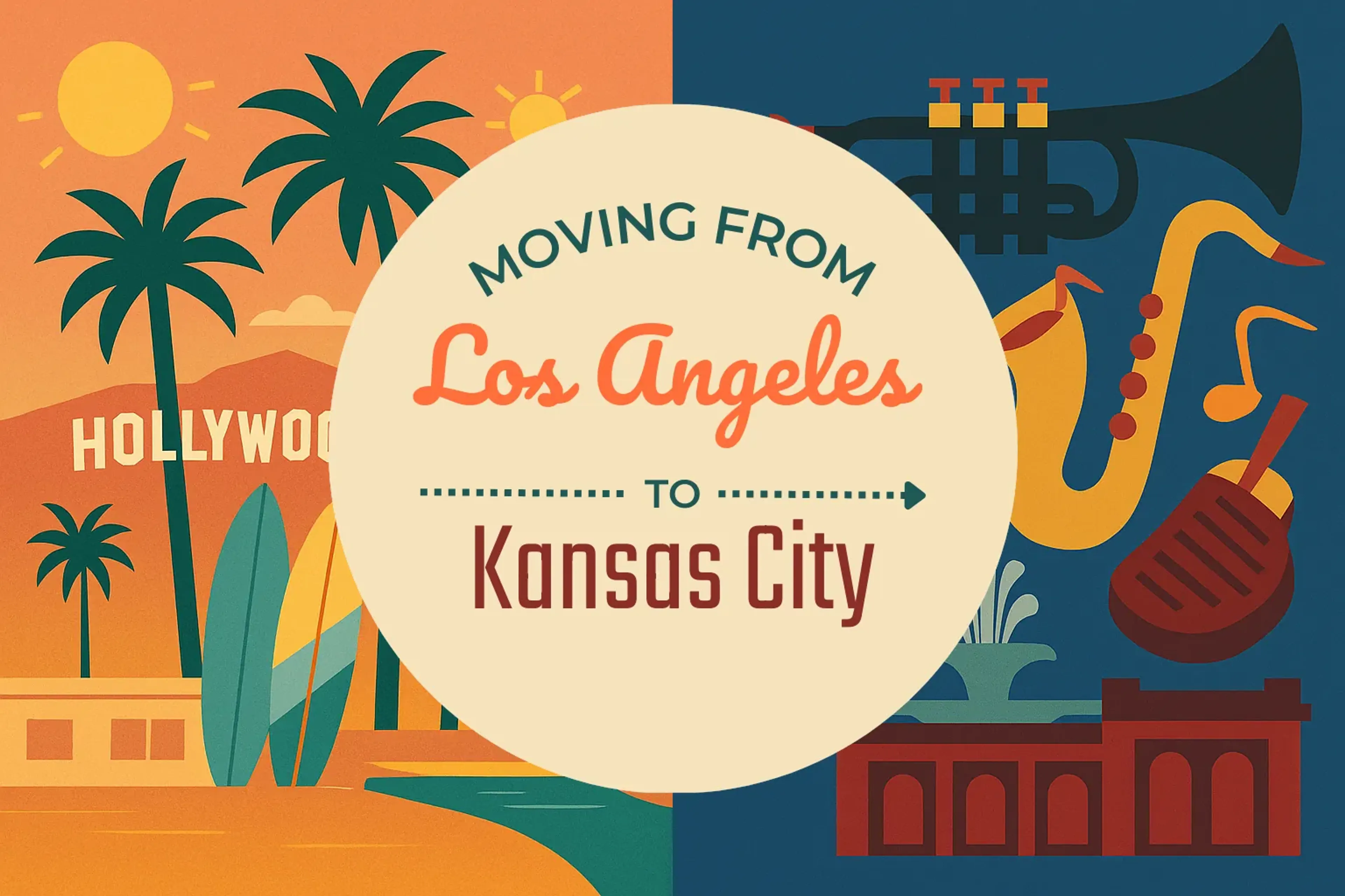 Side-by-side comparison of Los Angeles to Kansas City moving companies