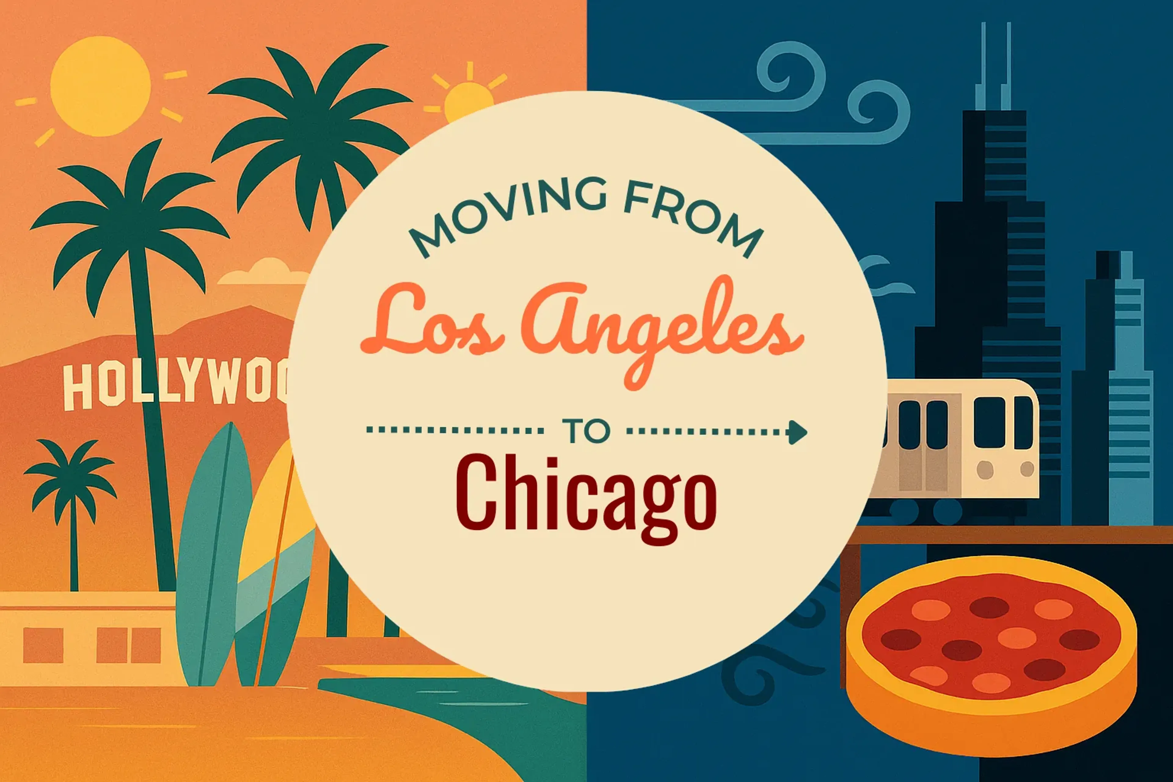 Side-by-side comparison of Los Angeles to Chicago moving companies