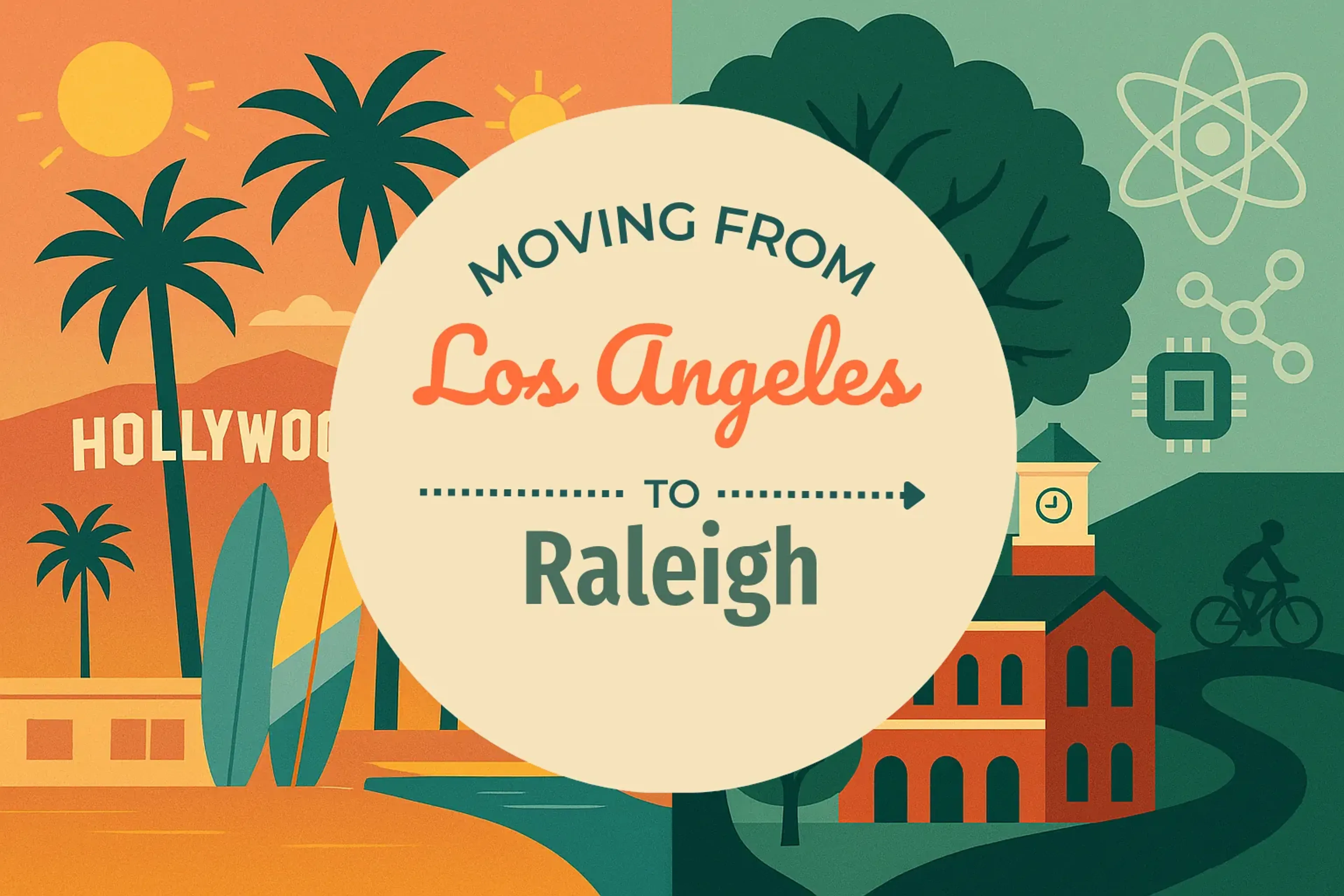 Side-by-side comparison of Los Angeles to Raleigh moving companies