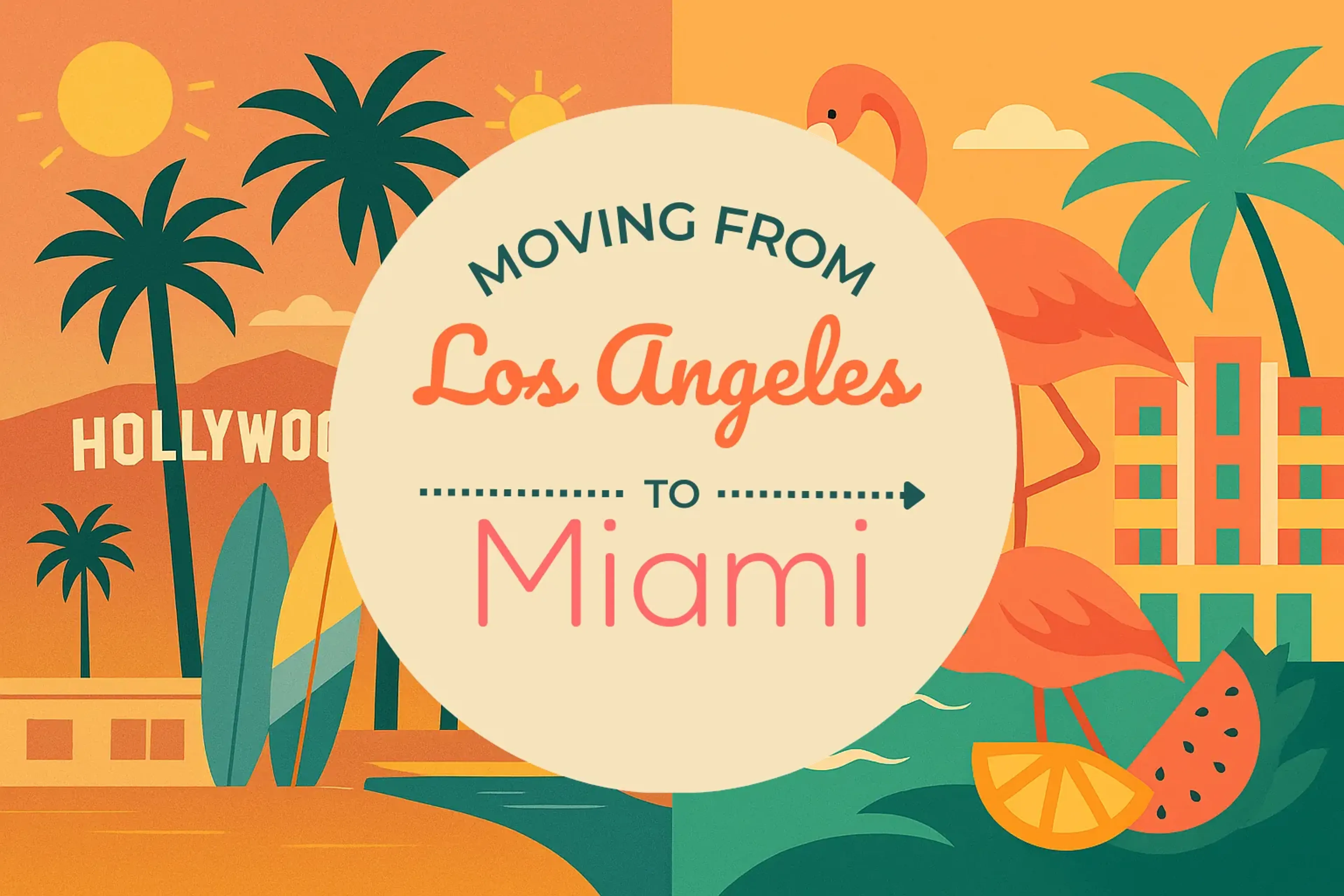 Side-by-side comparison of Los Angeles to Miami moving companies
