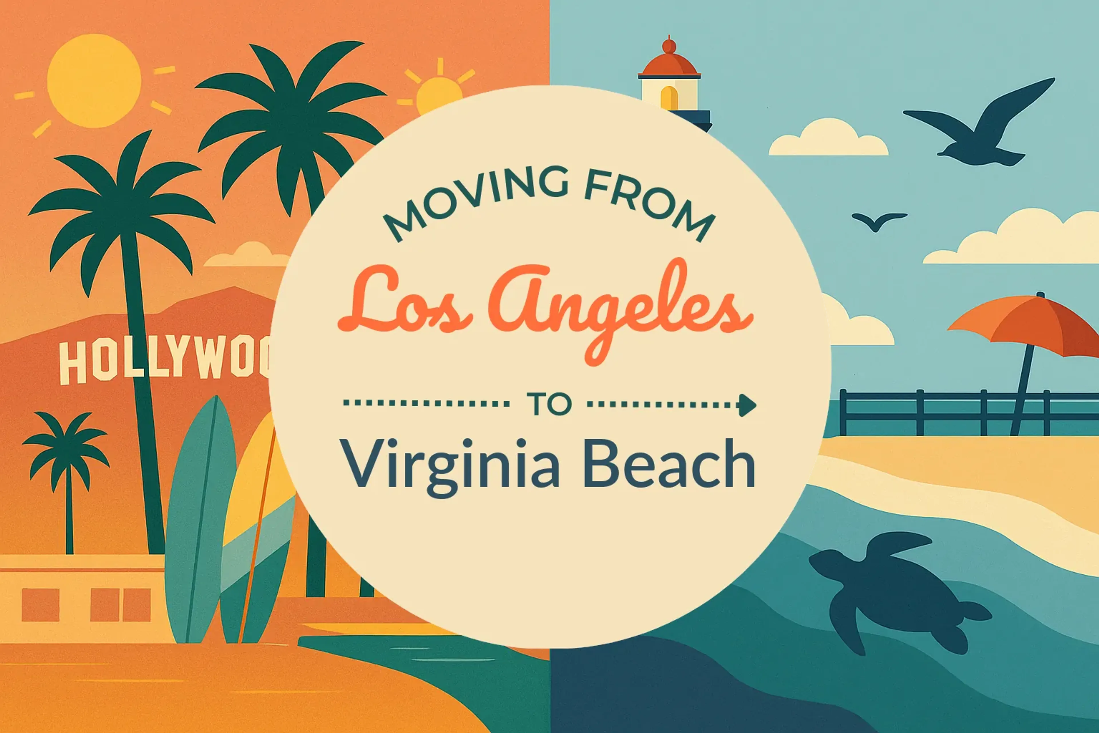 Side-by-side comparison of Los Angeles to Virginia Beach moving companies