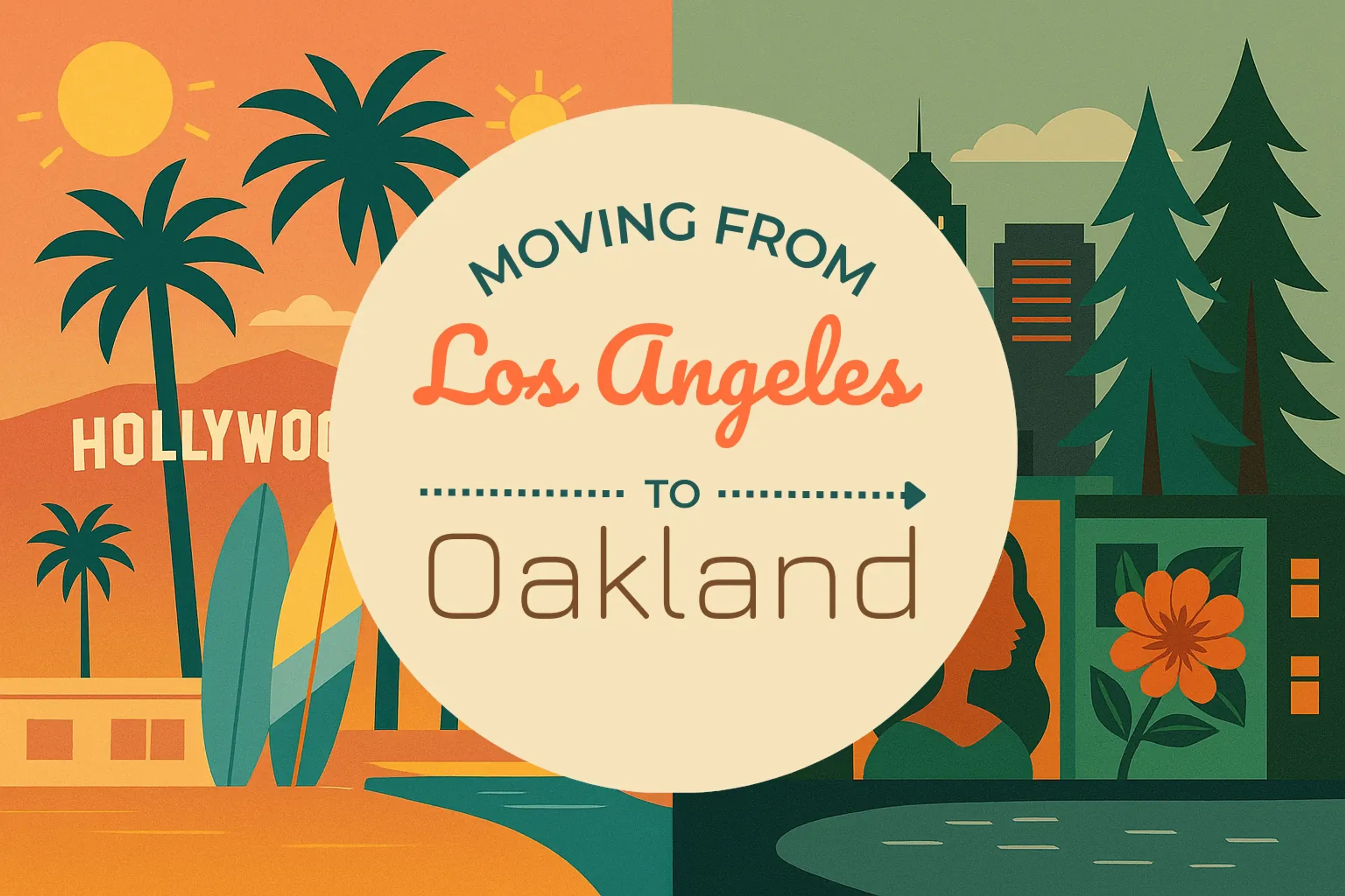 Side-by-side comparison of Los Angeles to Oakland moving companies